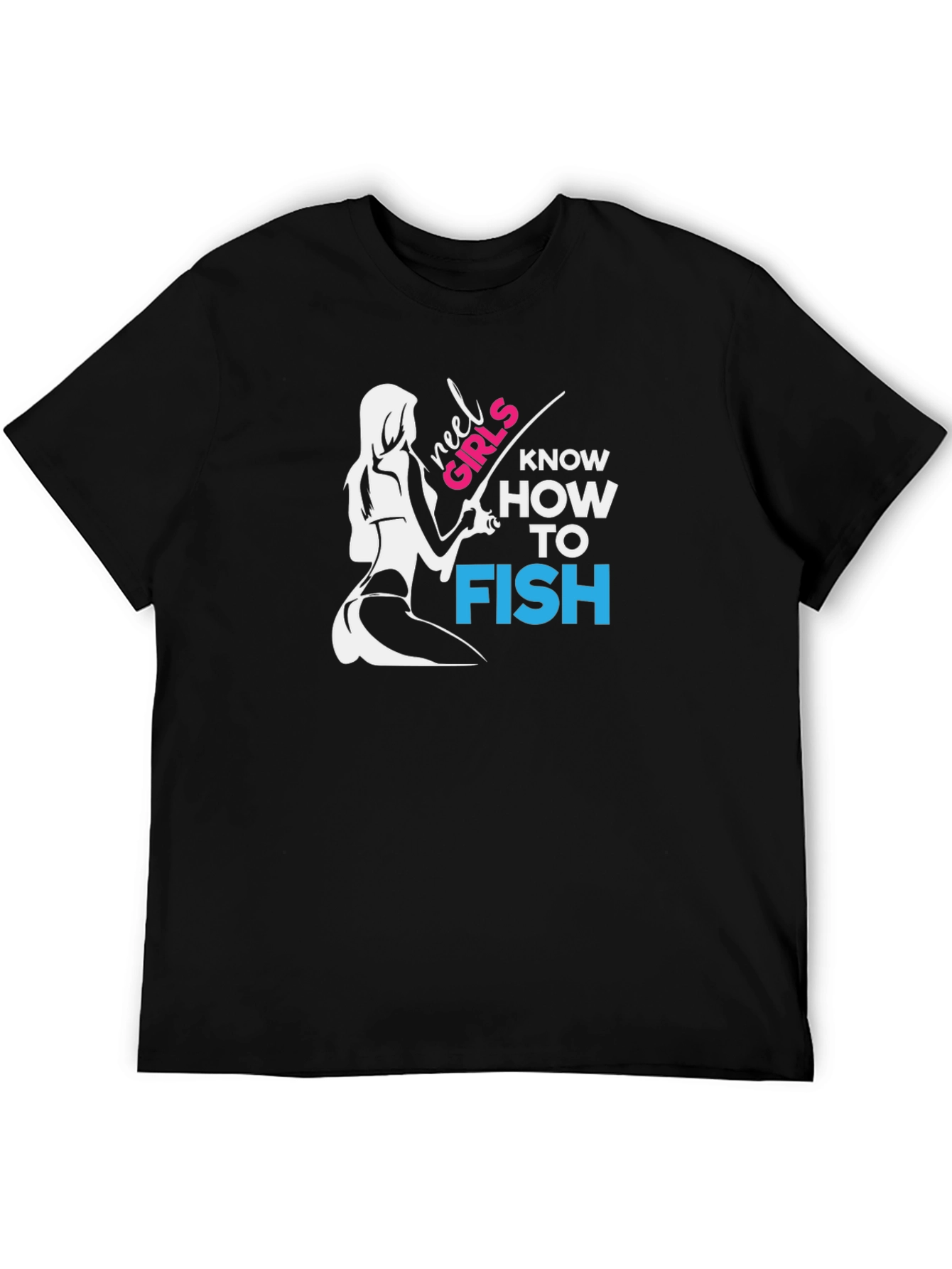 Black Reel Girls Fish T-Shirt - Black Graphic Tee view 5