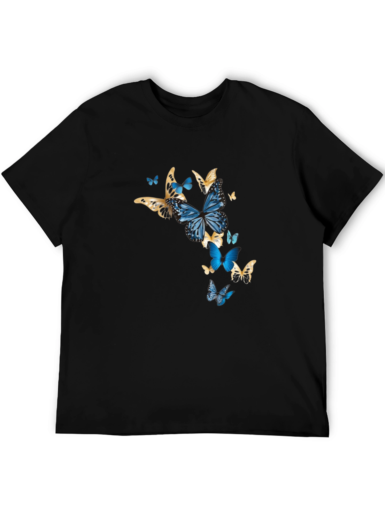 Black Butterfly Graphic Print Black T-Shirt view 5