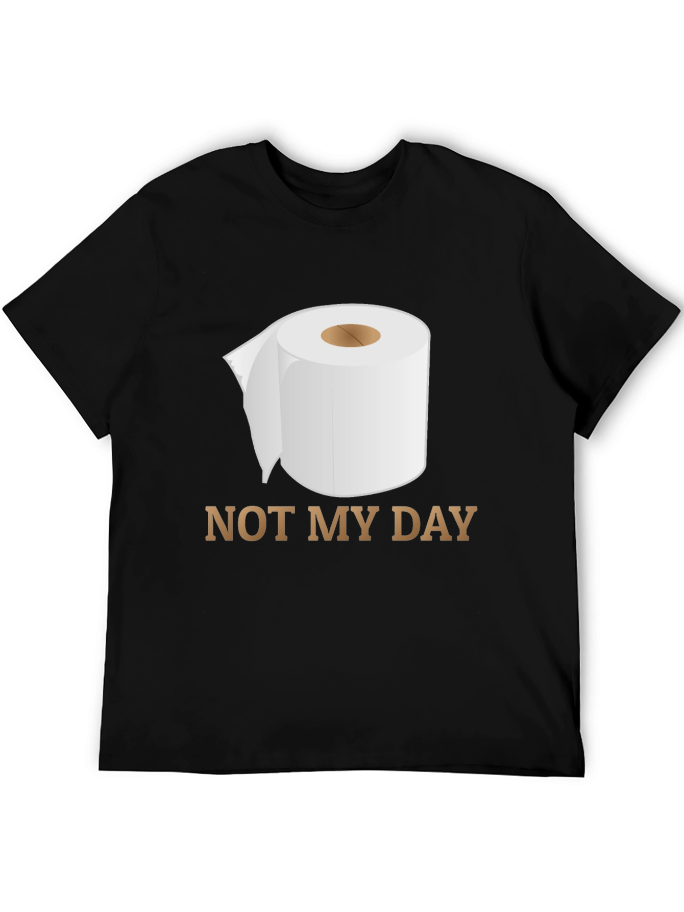 Black Not My Day Toilet Paper Humor Graphic Tee view 5