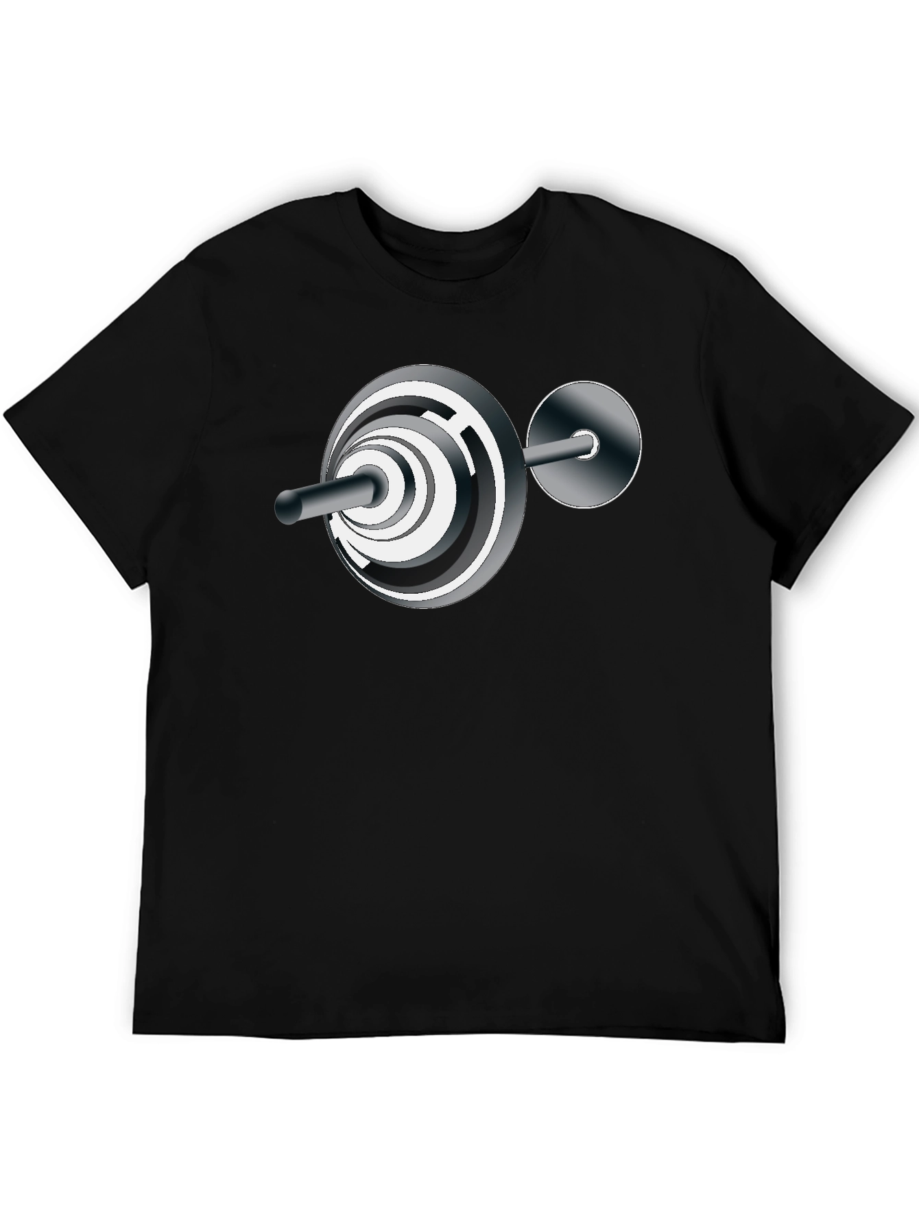Black Abstract Barbell Graphic T-Shirt - Black view 5