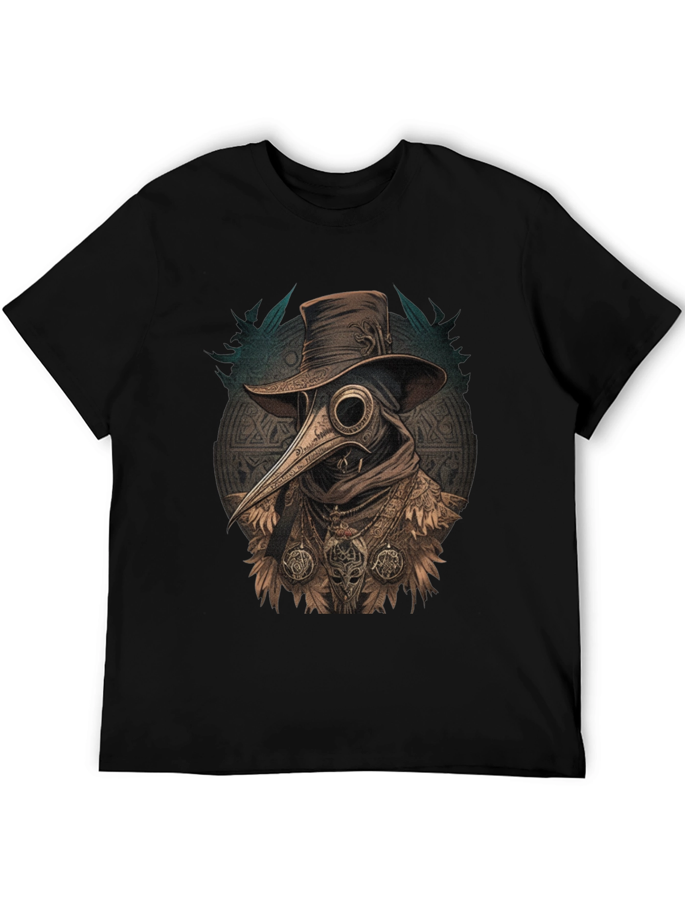 Black Plague Doctor Graphic Tee - Vintage Style view 5