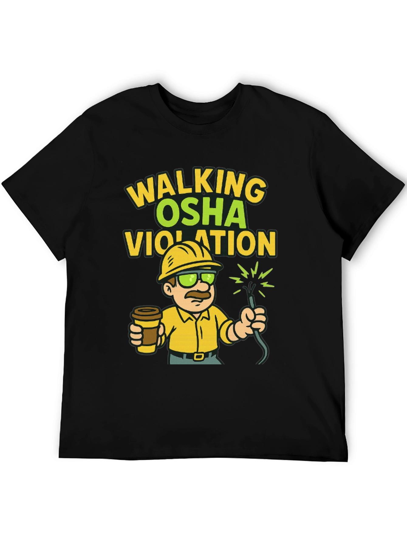 Black Walking OSHA Violation T-Shirt view 5