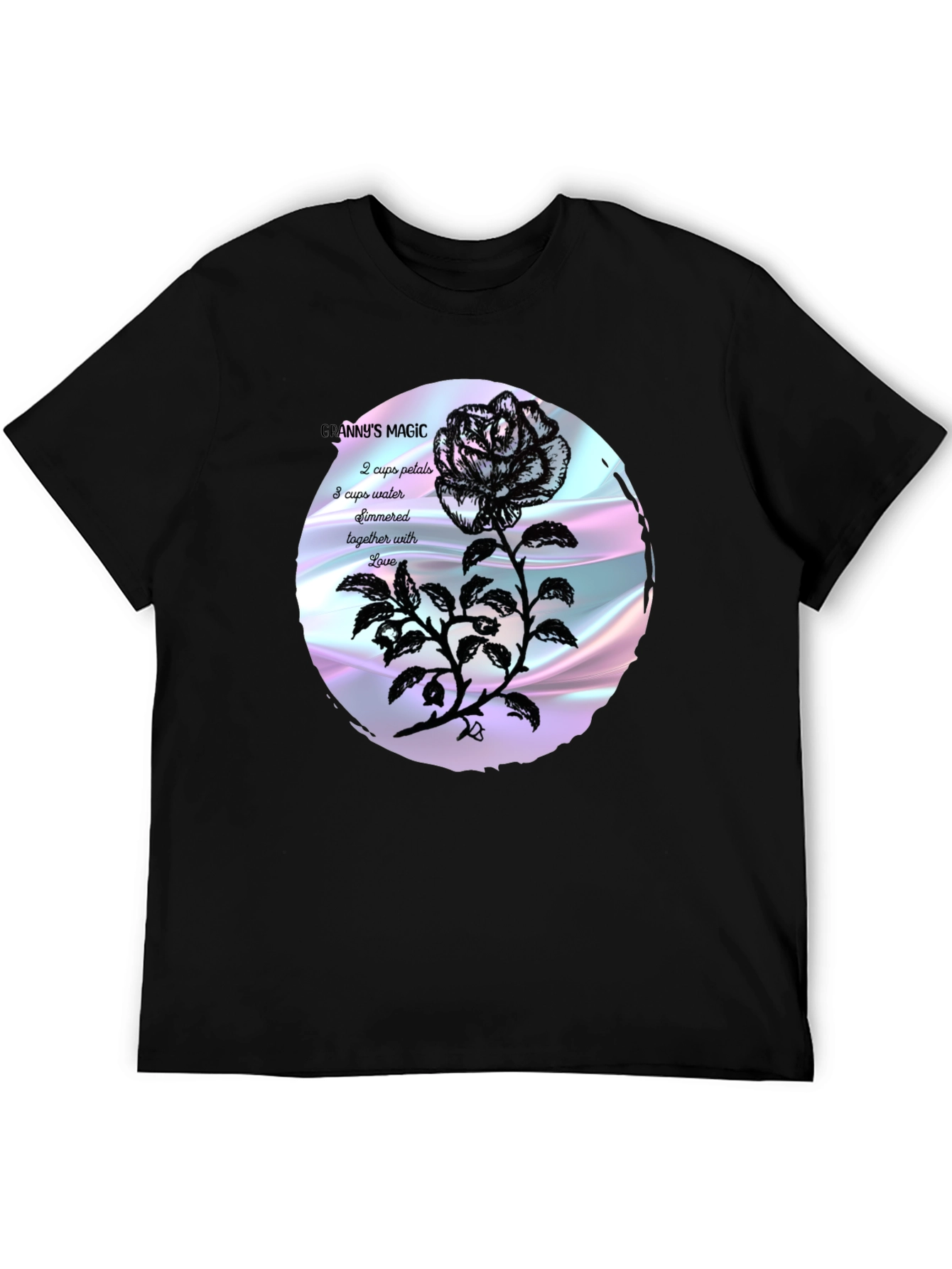 Black Granny's Magic Rose T-Shirt view 5