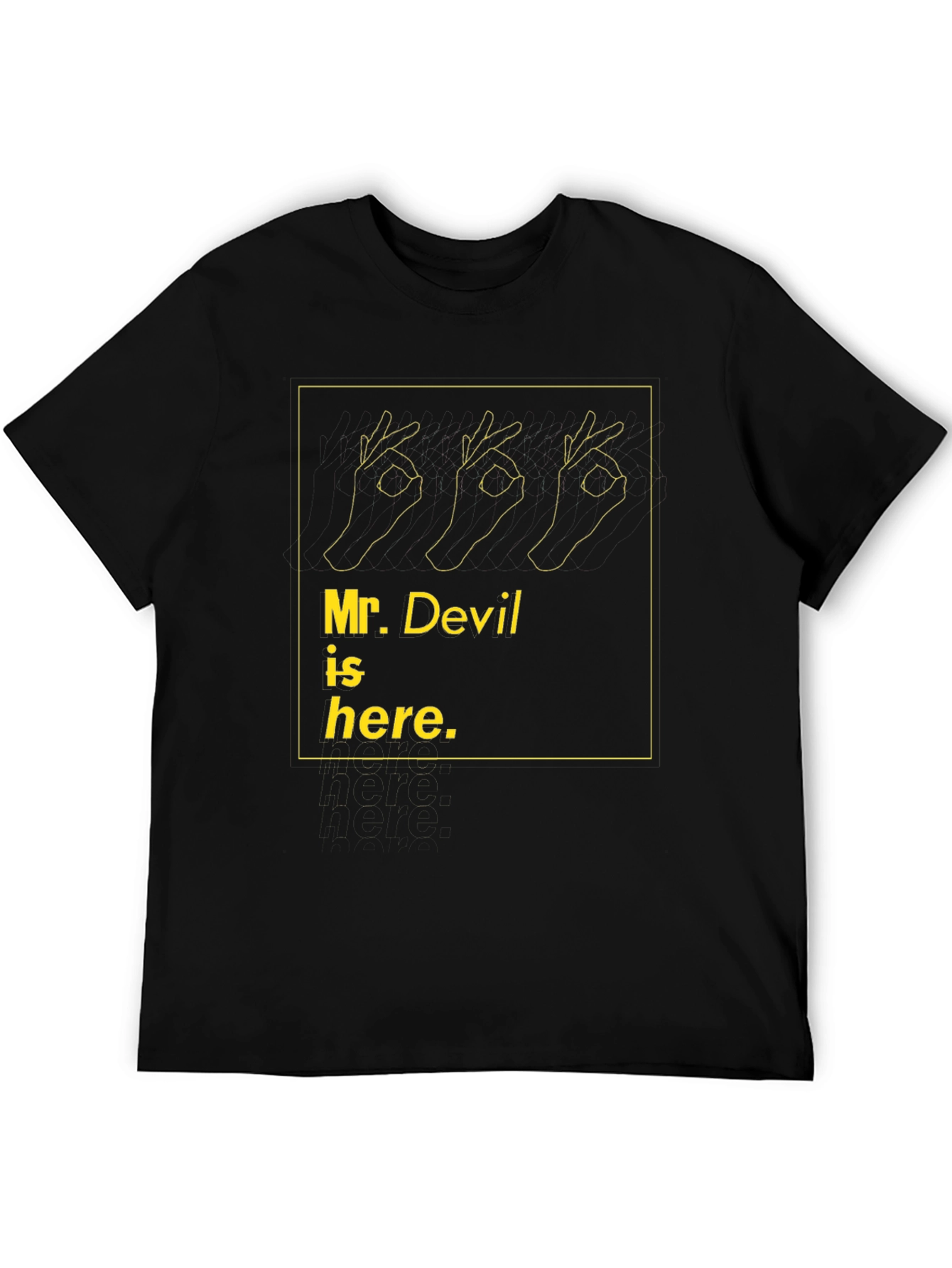 Black Mr. Devil is Here Graphic Tee - Black Cotton view 5