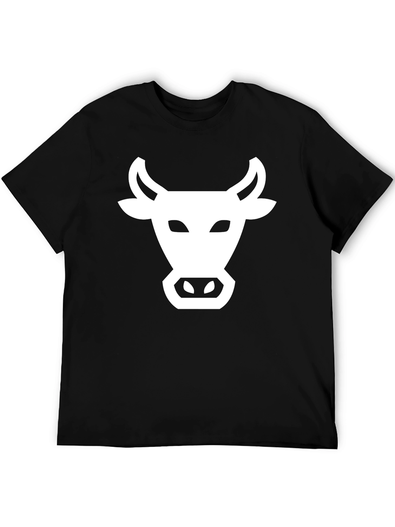 Black Black T-Shirt with White Cow Graphic view 5