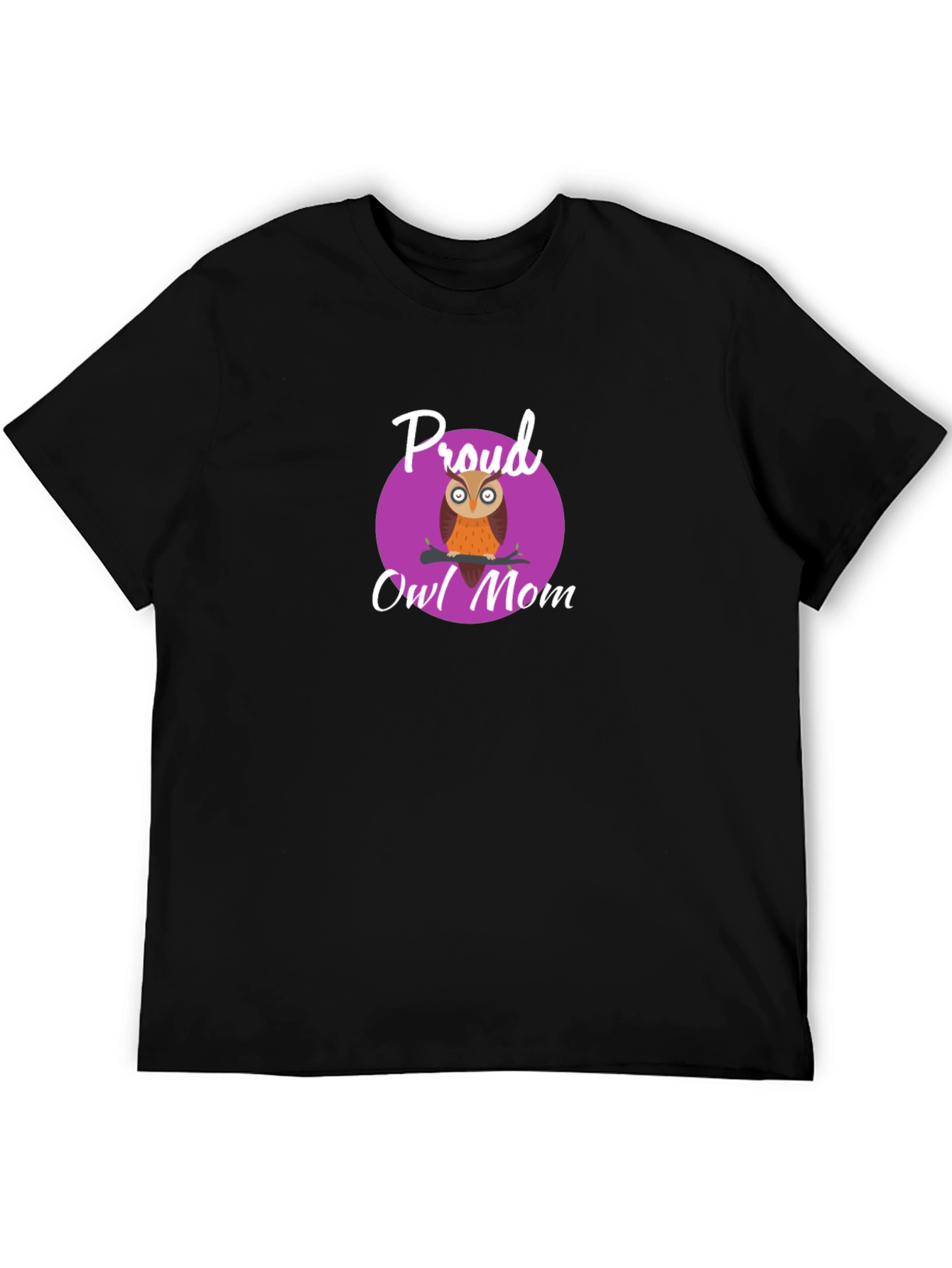 Black Proud Owl Mom Graphic Tee - Black view 5