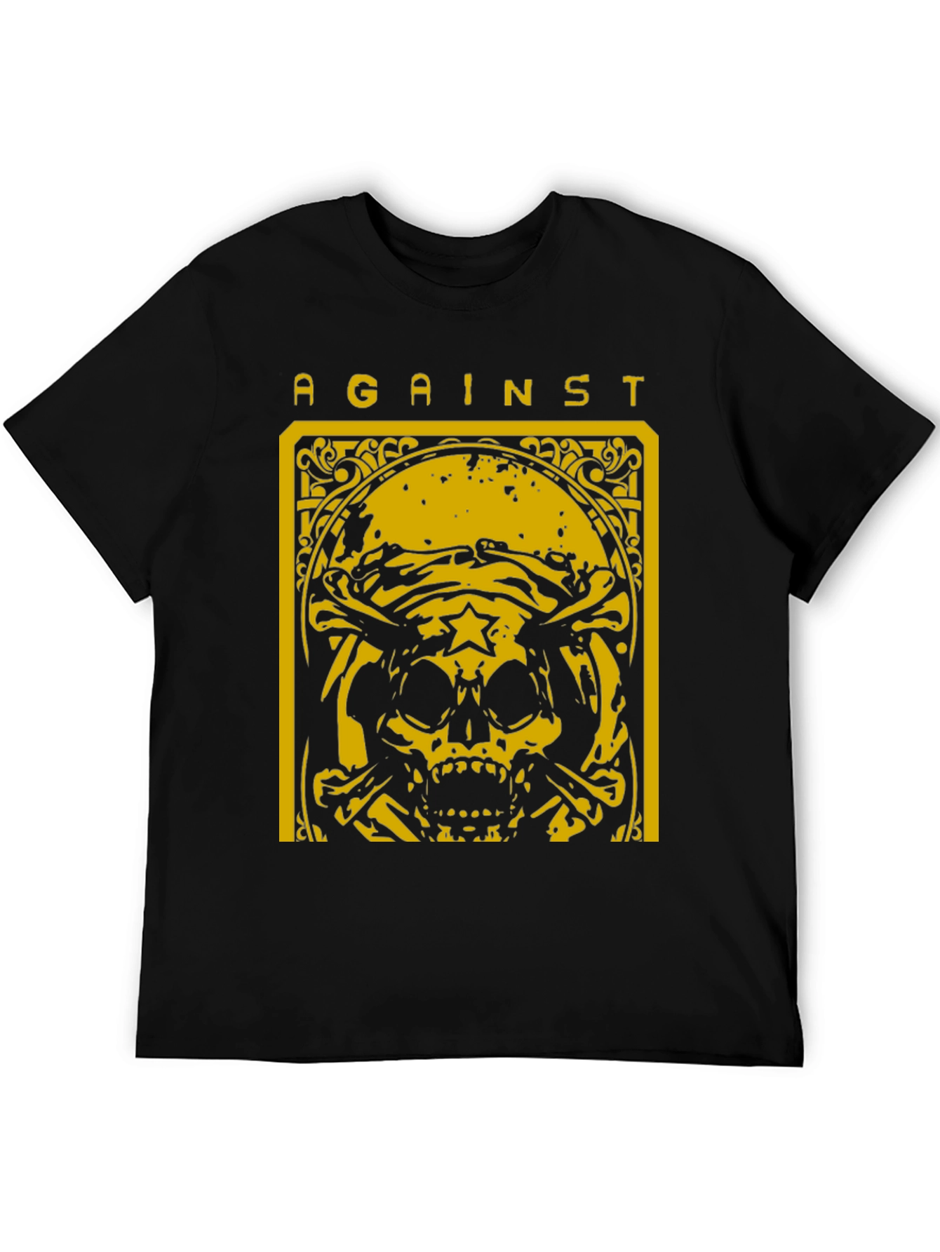Black Against Skull Graphic T-Shirt - Black view 5