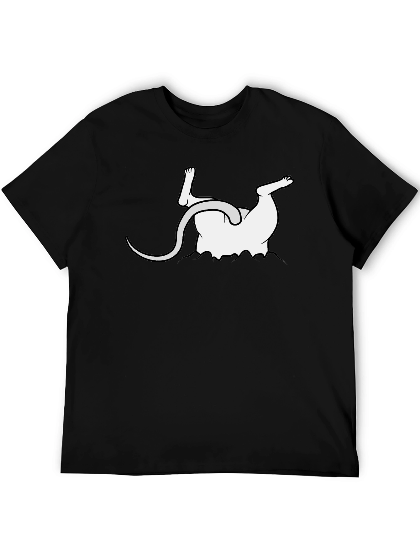 Black Upside Down Mouse Graphic Tee - Funny Unisex T-Shirt view 5