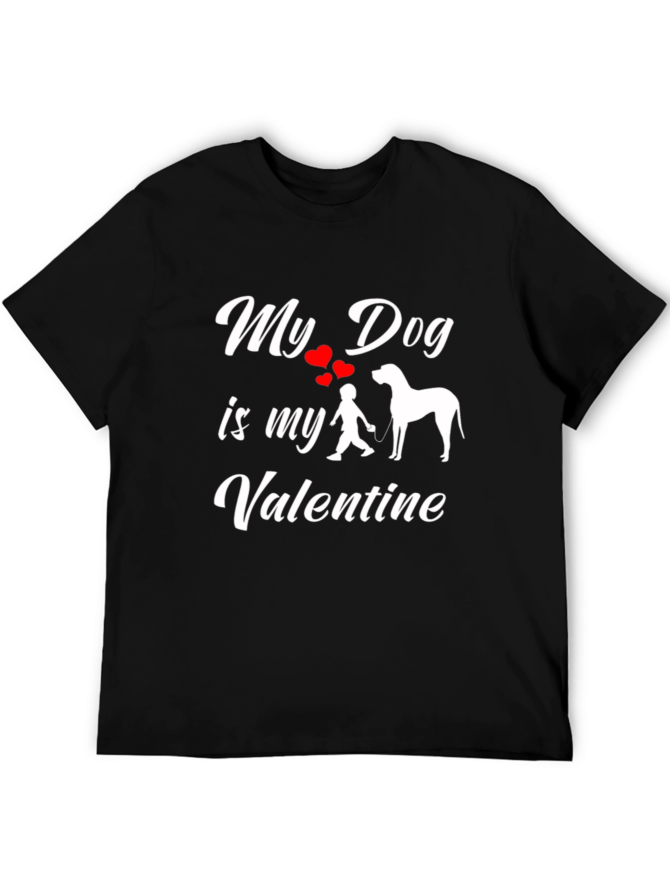 Black My Dog is My Valentine Graphic Tee view 5