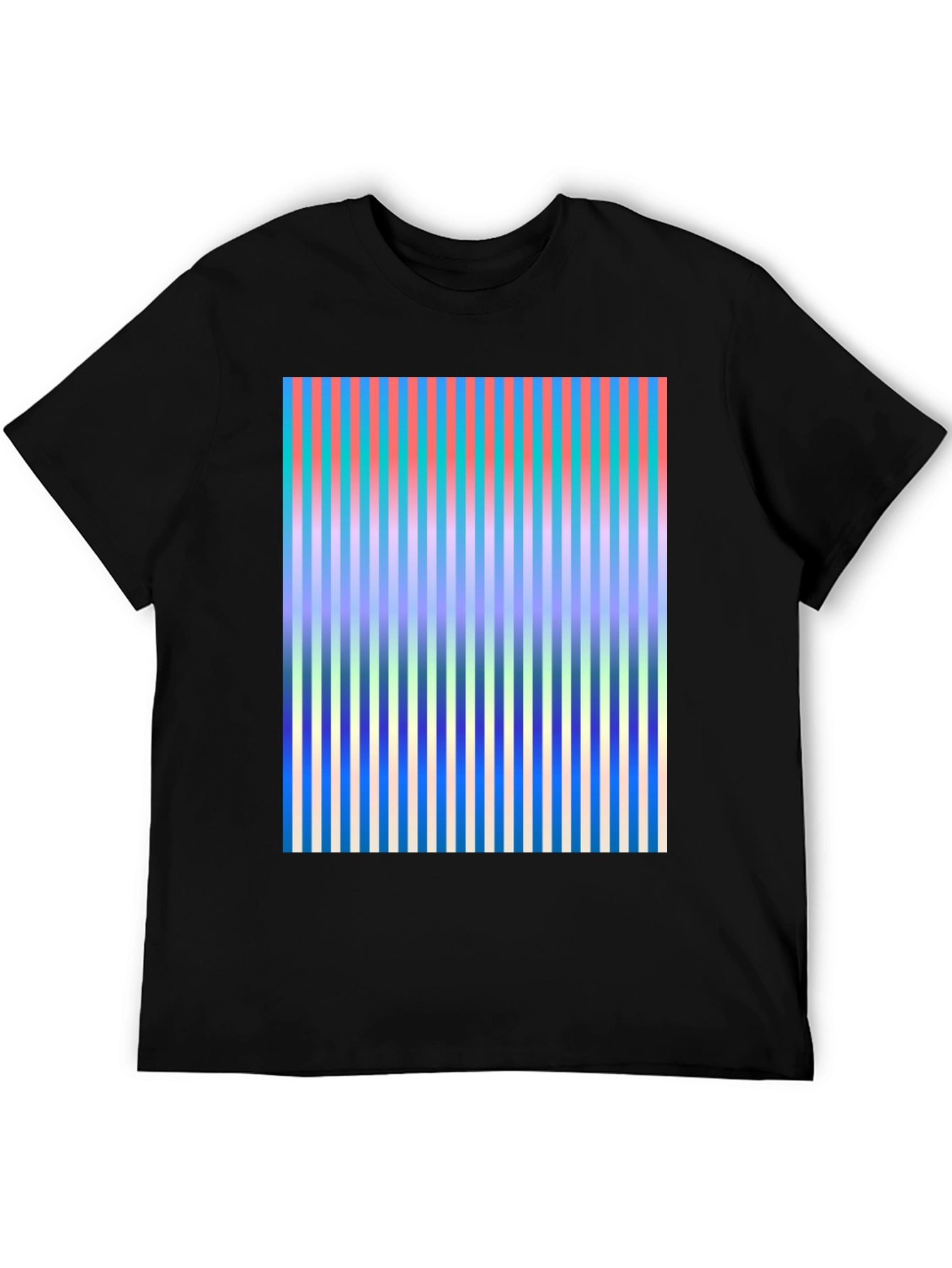 Black Abstract Stripe Graphic Tee view 5