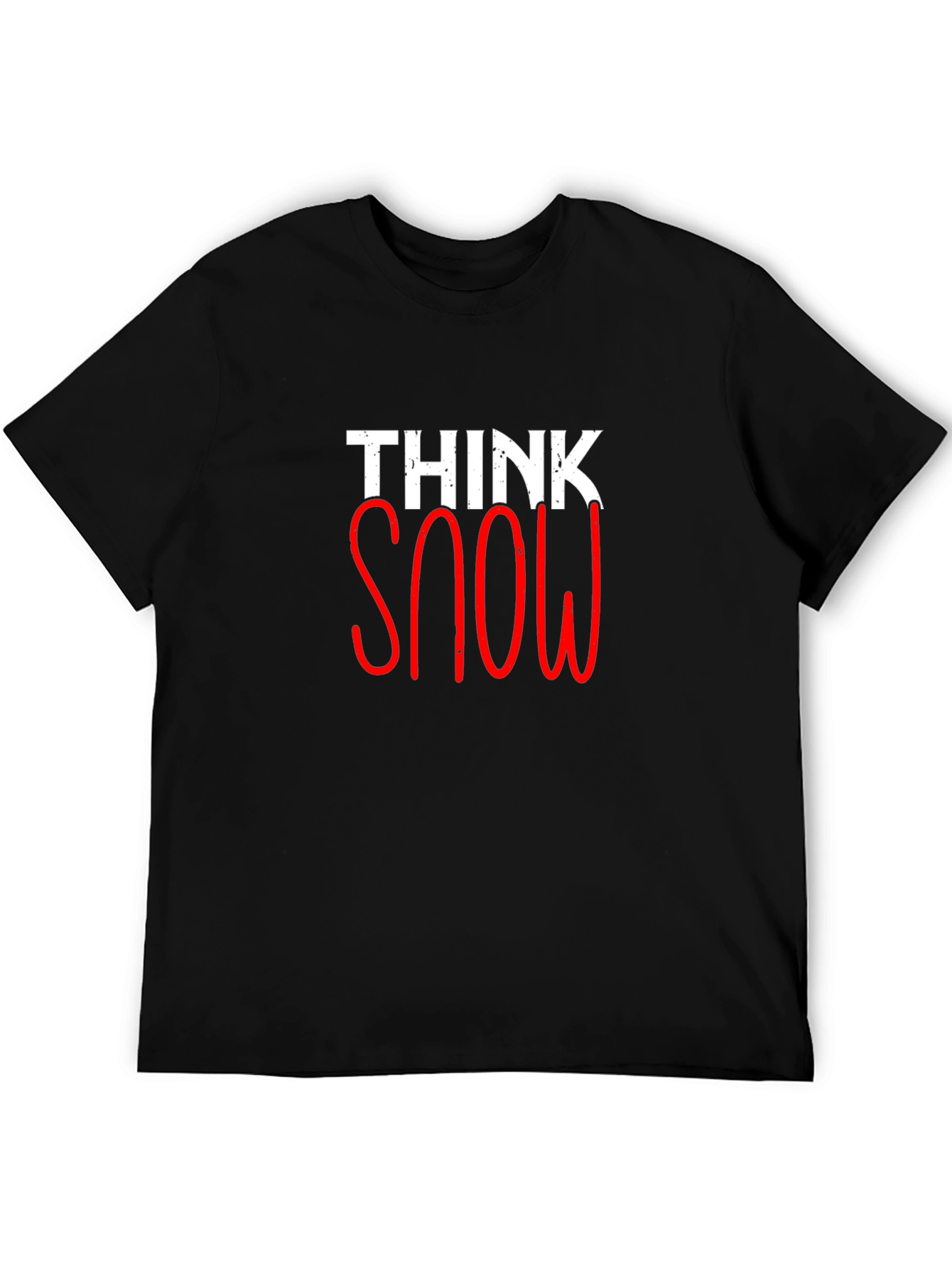 Black Think Snow Graphic Tee - Stylish Winter Shirt view 5