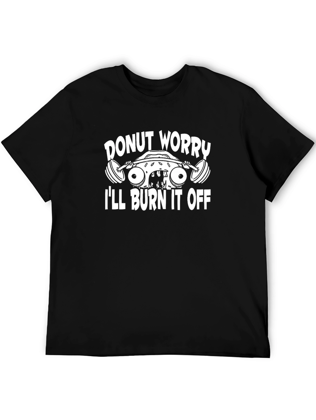 Black Donut Worry I'll Burn It Off Gym T-Shirt view 5