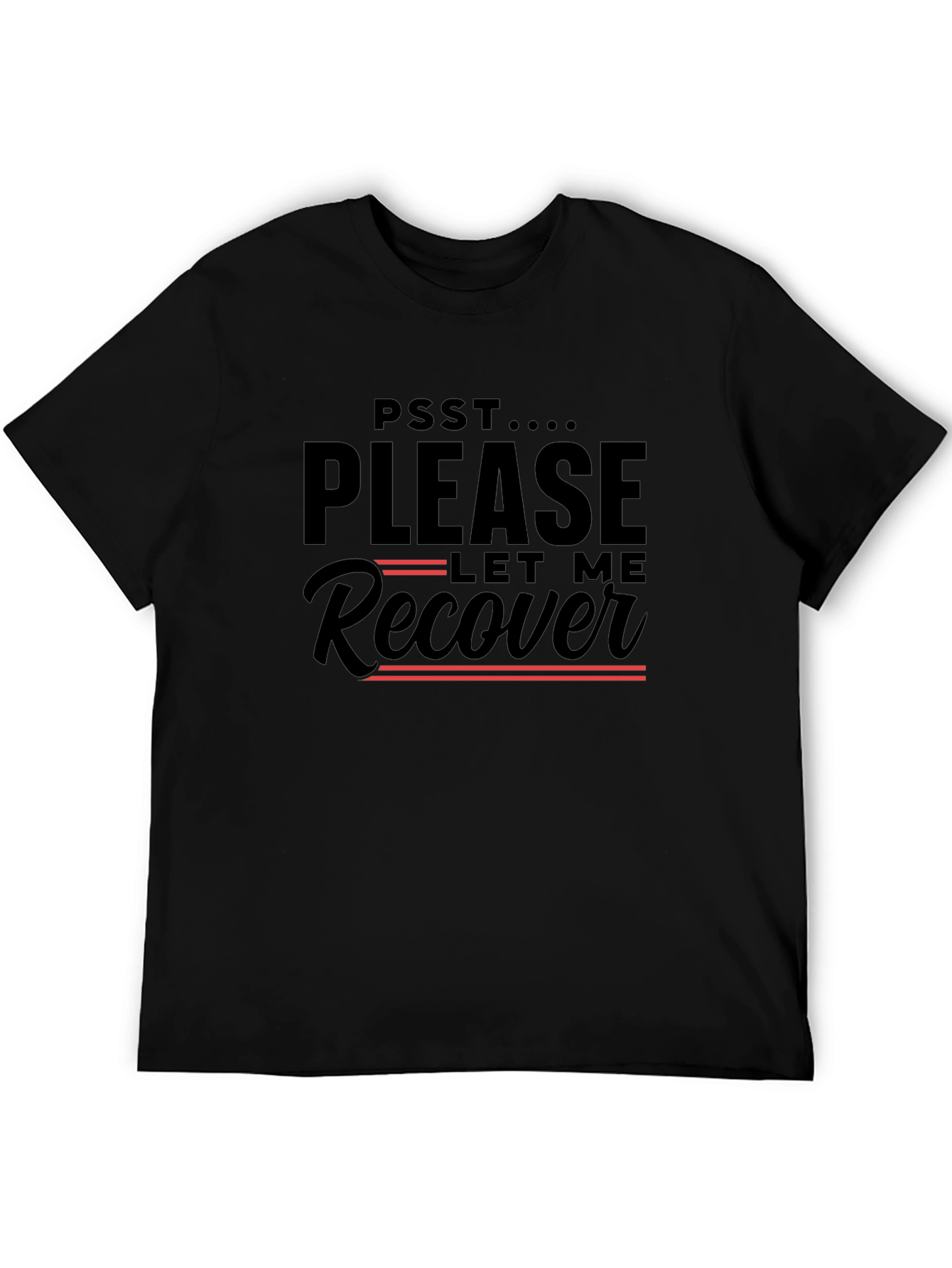 Black Please Let Me Recover Graphic T-Shirt view 5