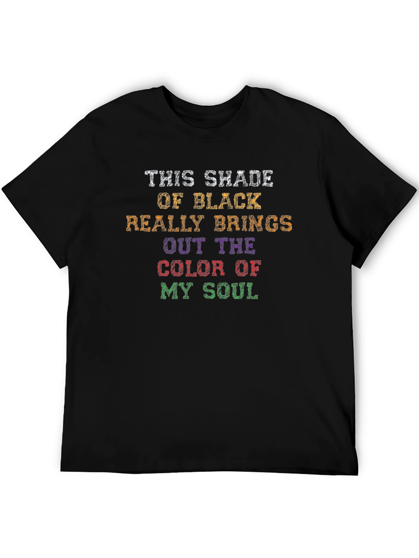 Black Humorous "Color of My Soul" Black T-Shirt view 5