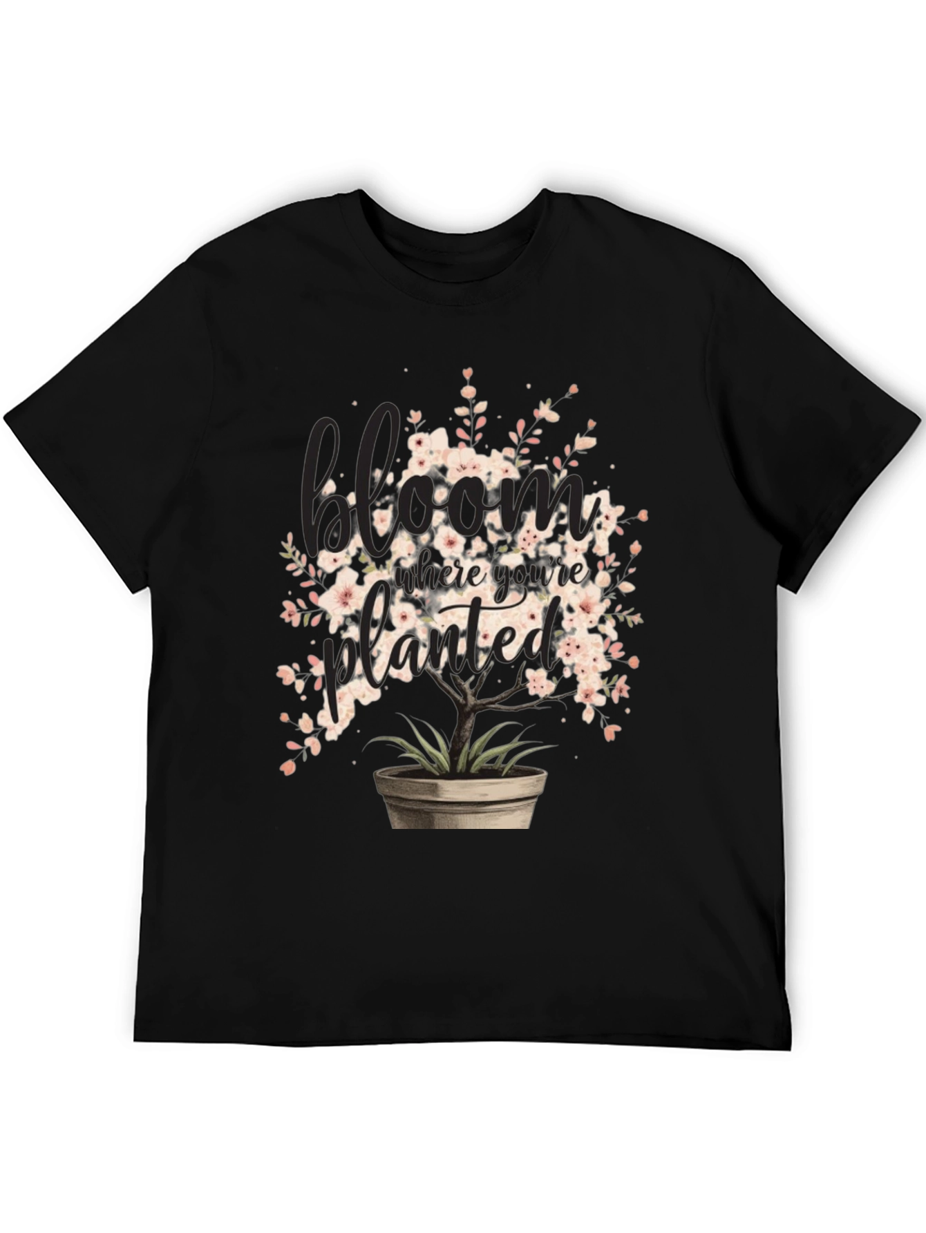 Black Bloom Where You're Planted Graphic Tee view 5