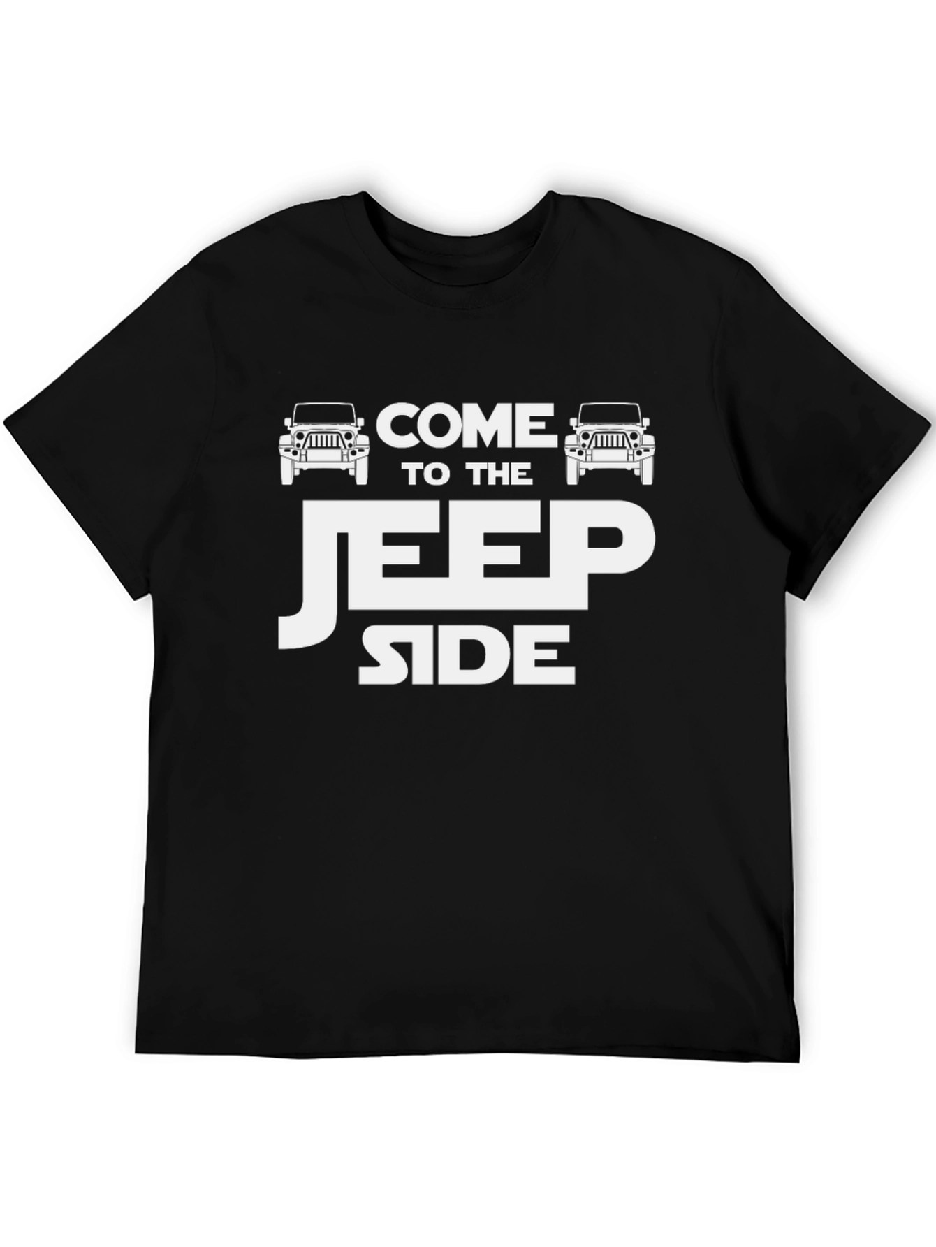 Black Come to the Jeep Side Men's Black T-Shirt view 5