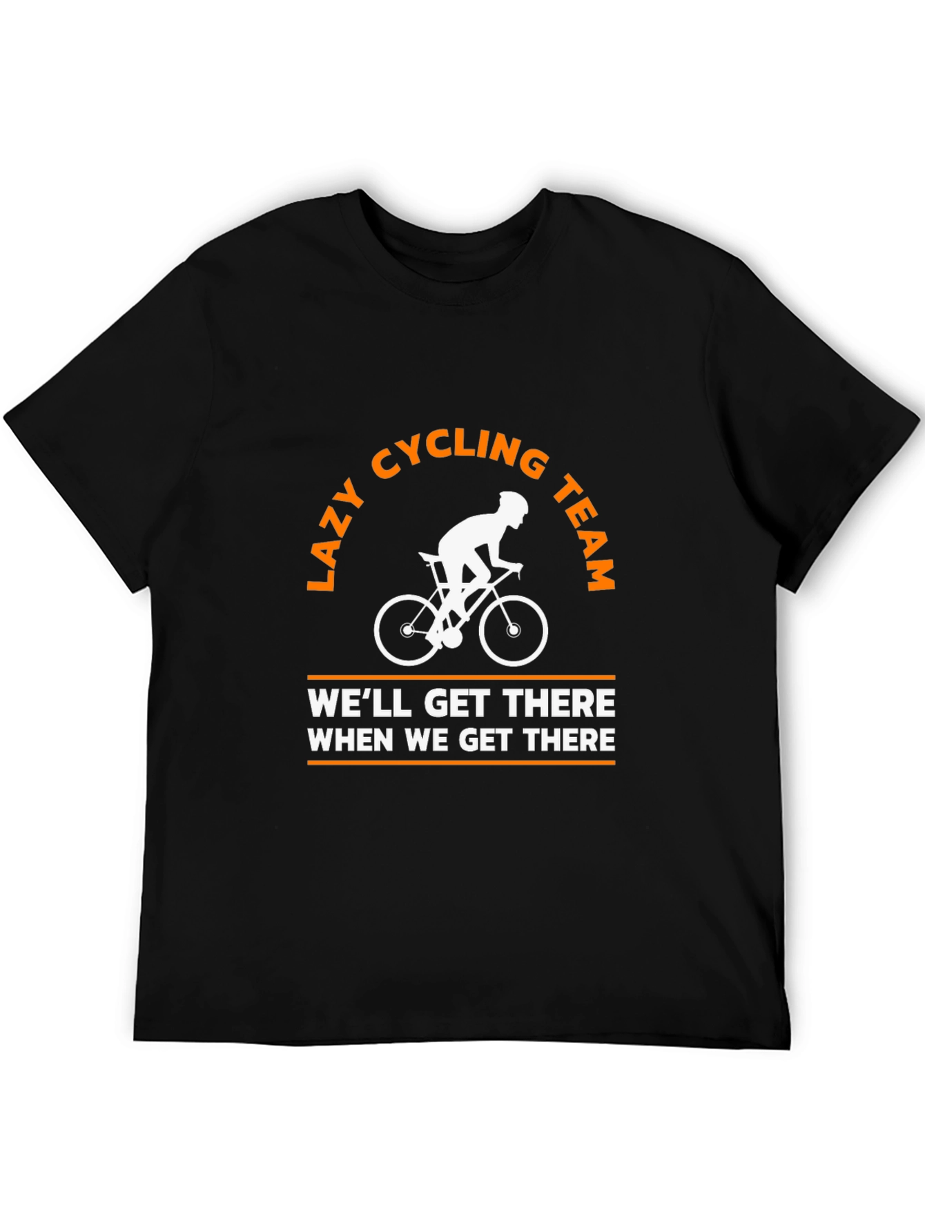 Black Lazy Cycling Team T-Shirt - Funny Cyclist Tee view 5