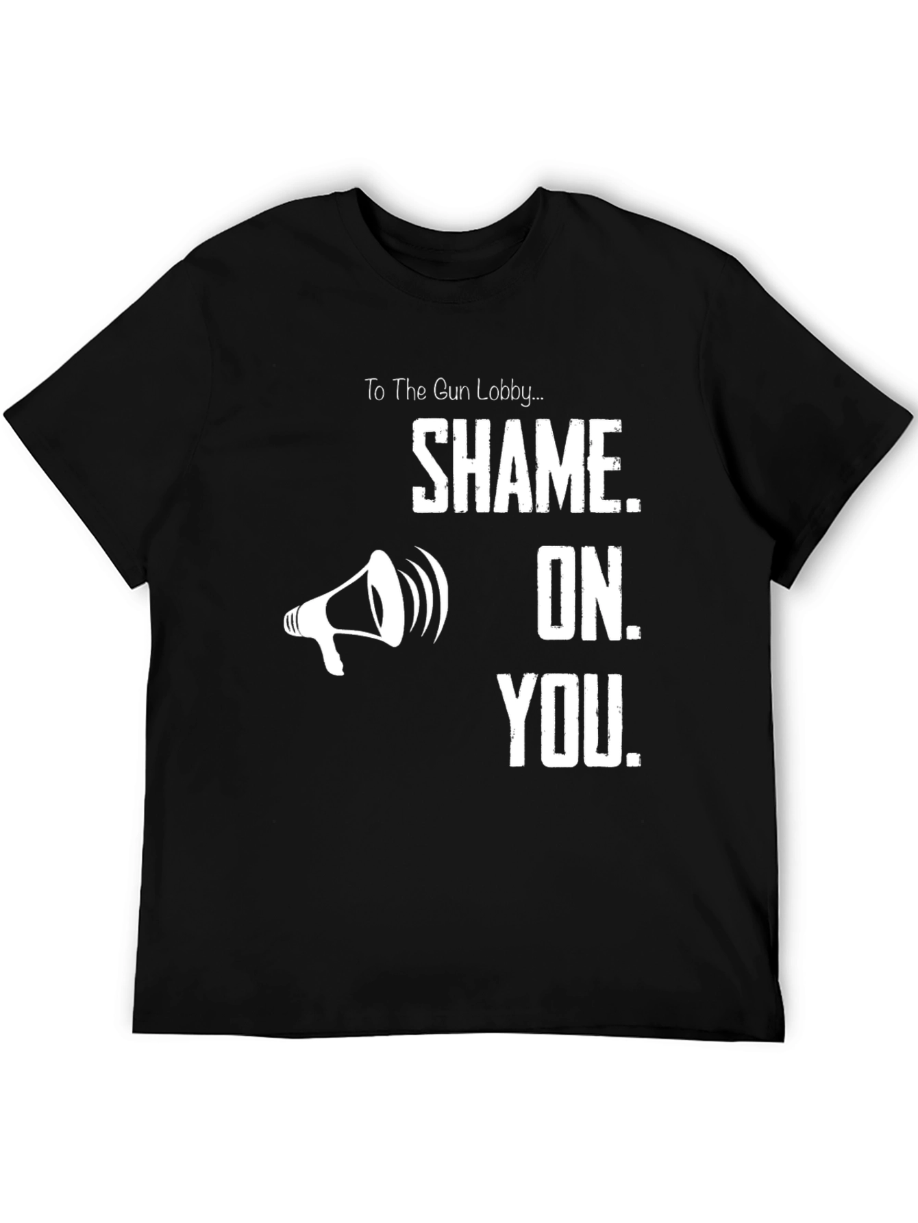 Black Shame On You Graphic T-Shirt view 5