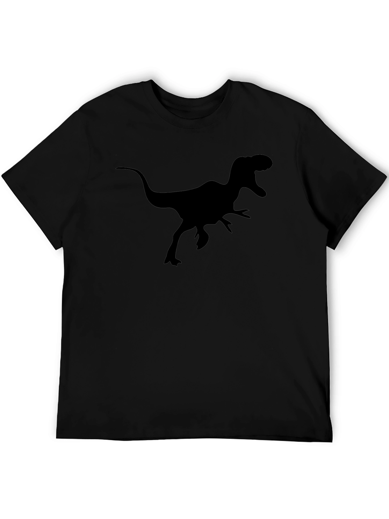 Black Dinosaur Graphic Tee - Black Cotton T-Shirt view 5
