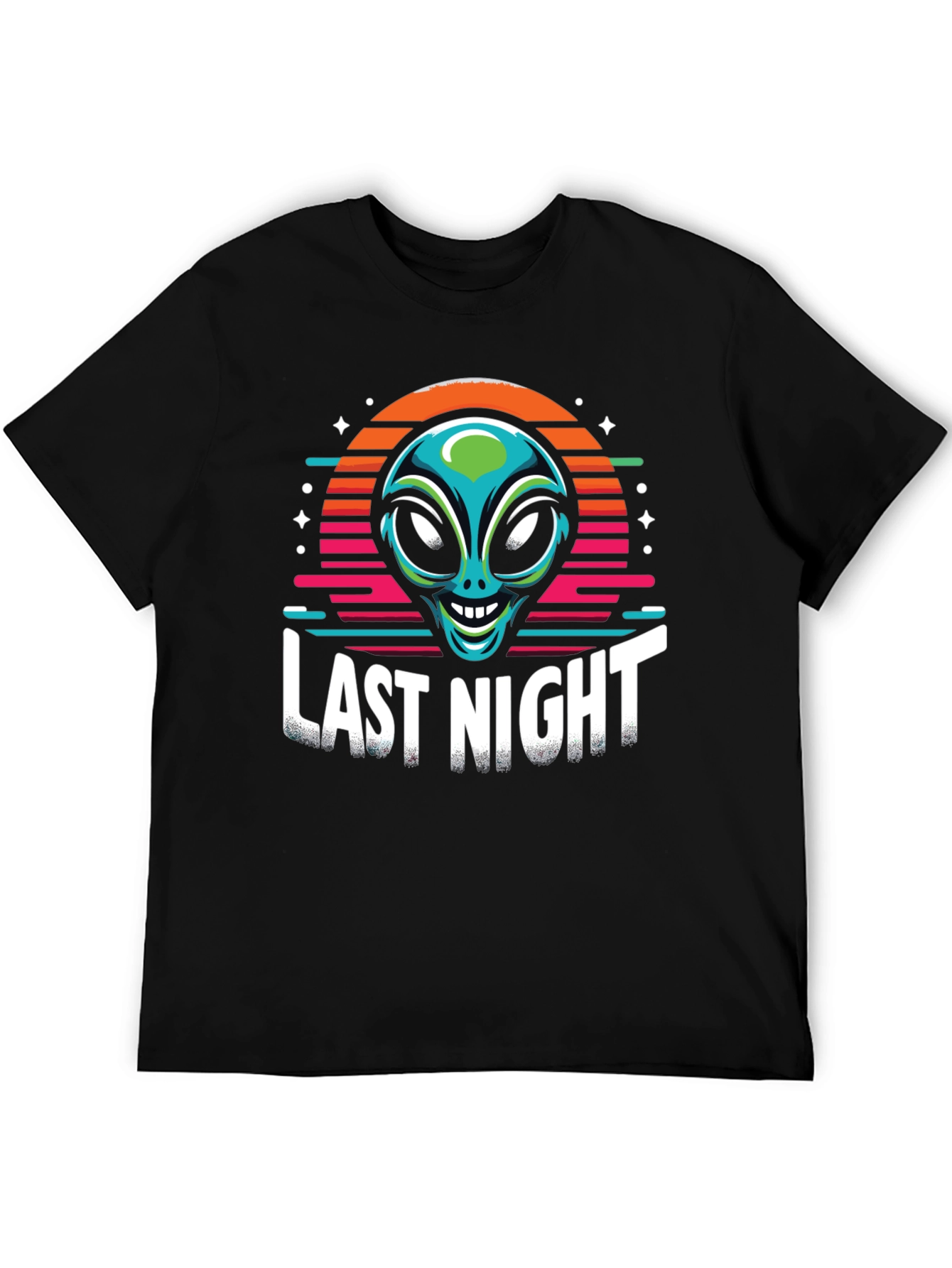 Black Last Night Alien Graphic T-Shirt view 5