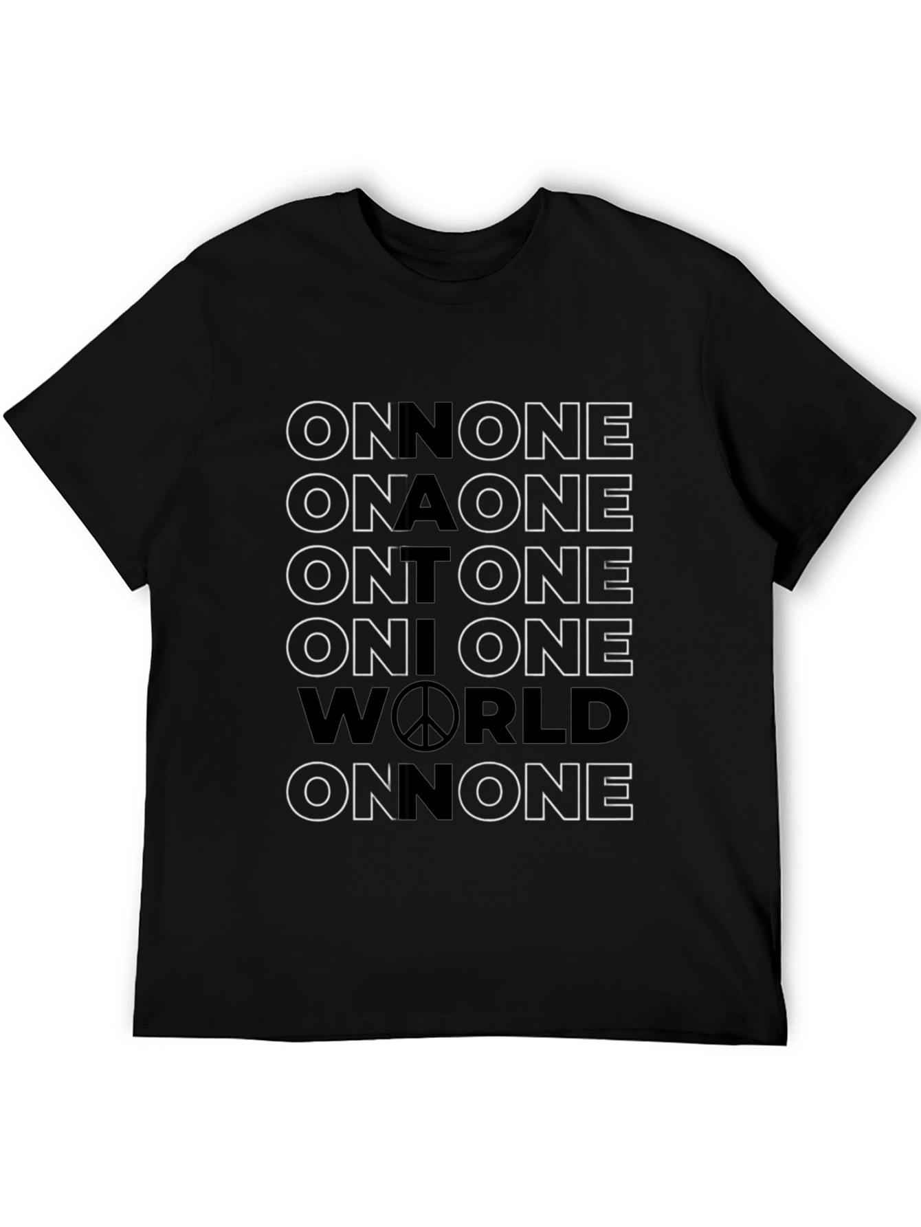 Black One Nation One World Graphic T-Shirt view 5