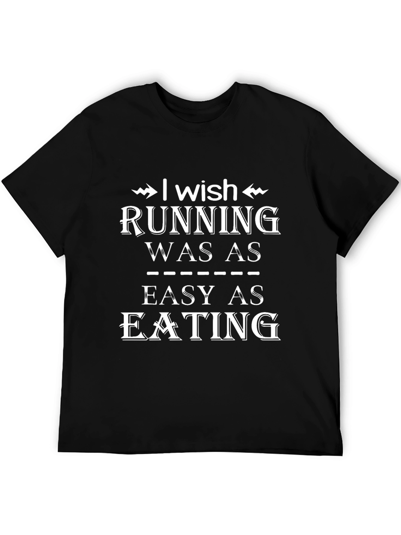 Black Funny Running T-Shirt - I Wish Running Was Easy view 5