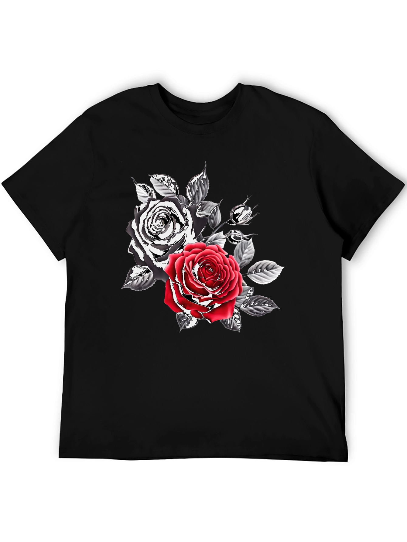 Black Rose Graphic Print Men's T-Shirt view 5