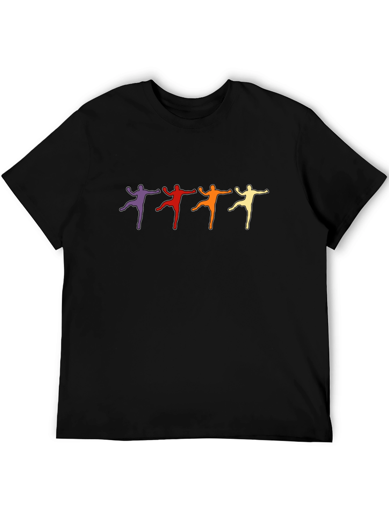 Black Retro Dancer Graphic Tee - Black Cotton T-Shirt view 5