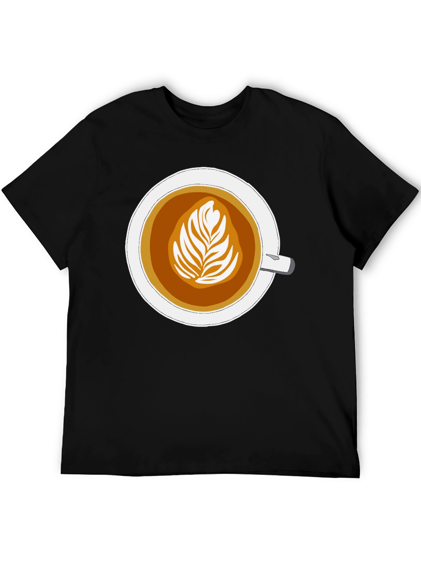 Black Latte Art Graphic Tee - Coffee Lover's Style view 5