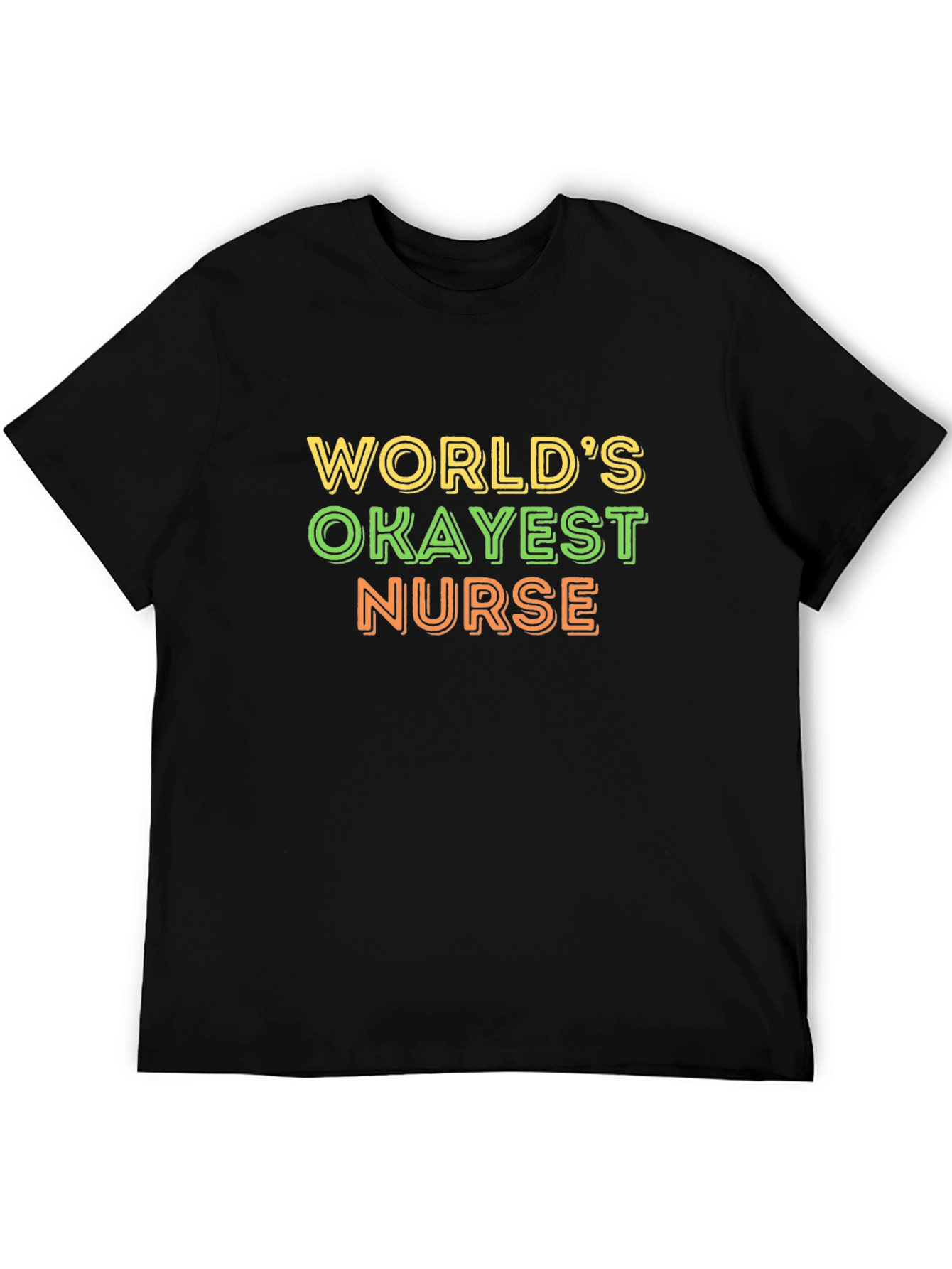 Black World's Okayest Nurse T-Shirt - Funny Graphic Tee view 5