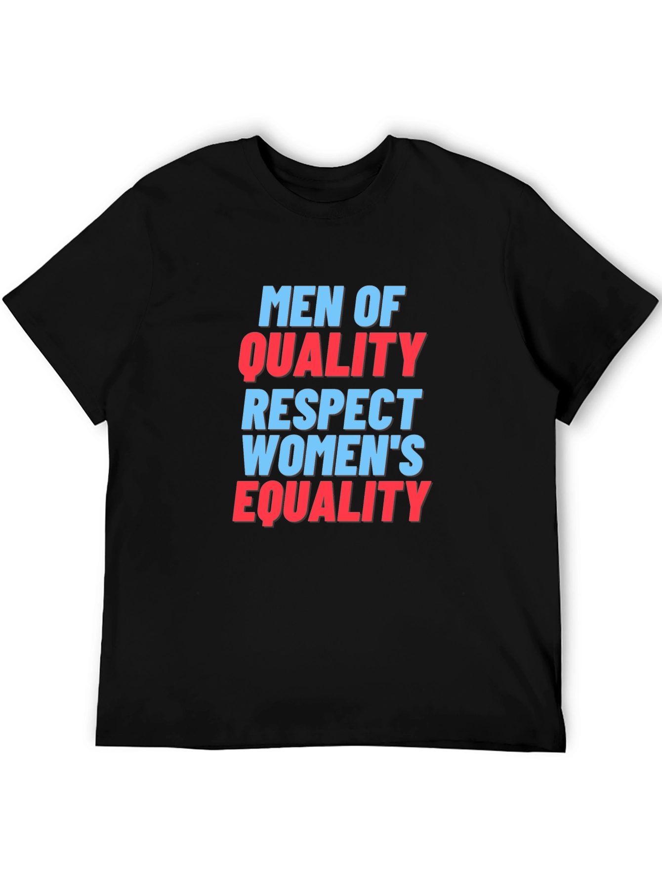 Black Men of Quality Respect Women's Equality T-Shirt view 5