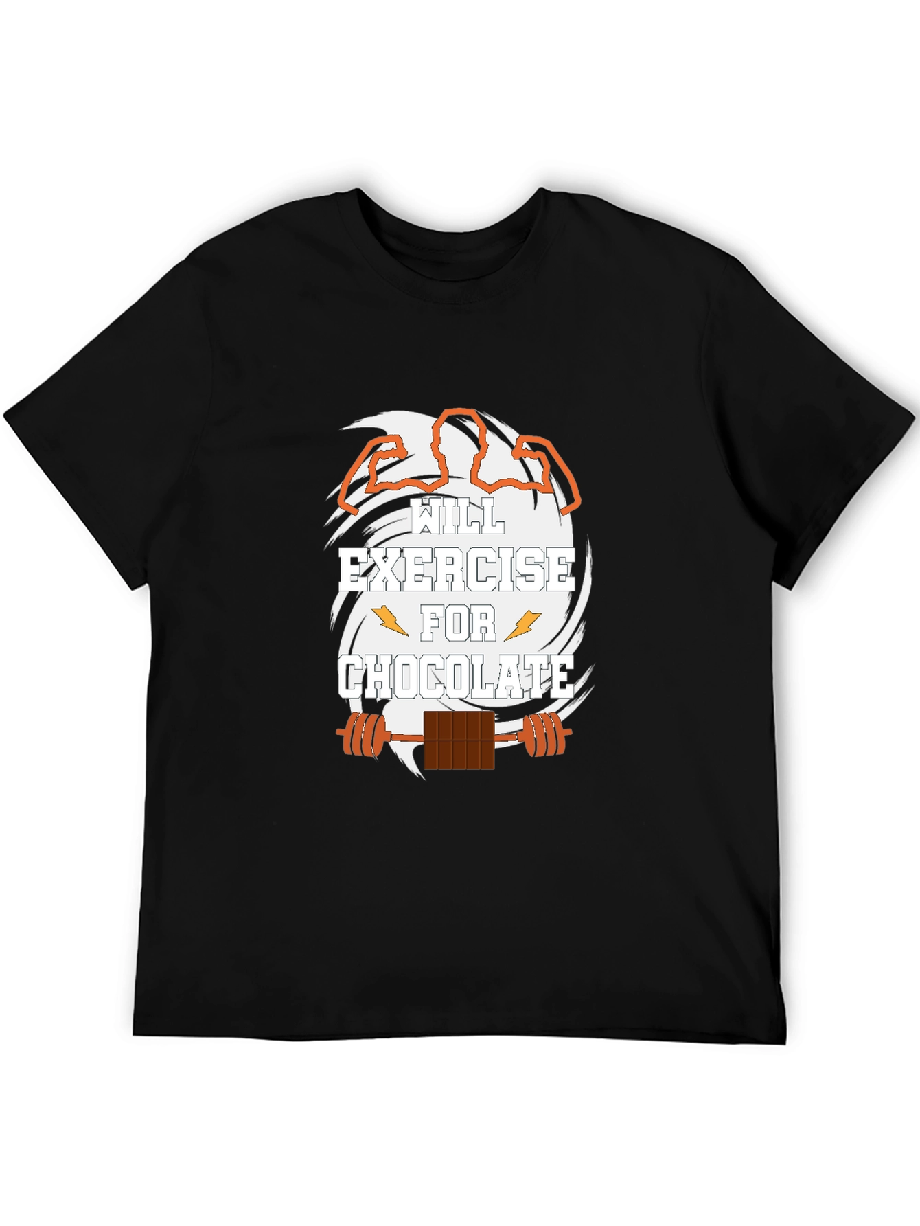 Black Exercise for Chocolate Black Graphic T-Shirt view 5