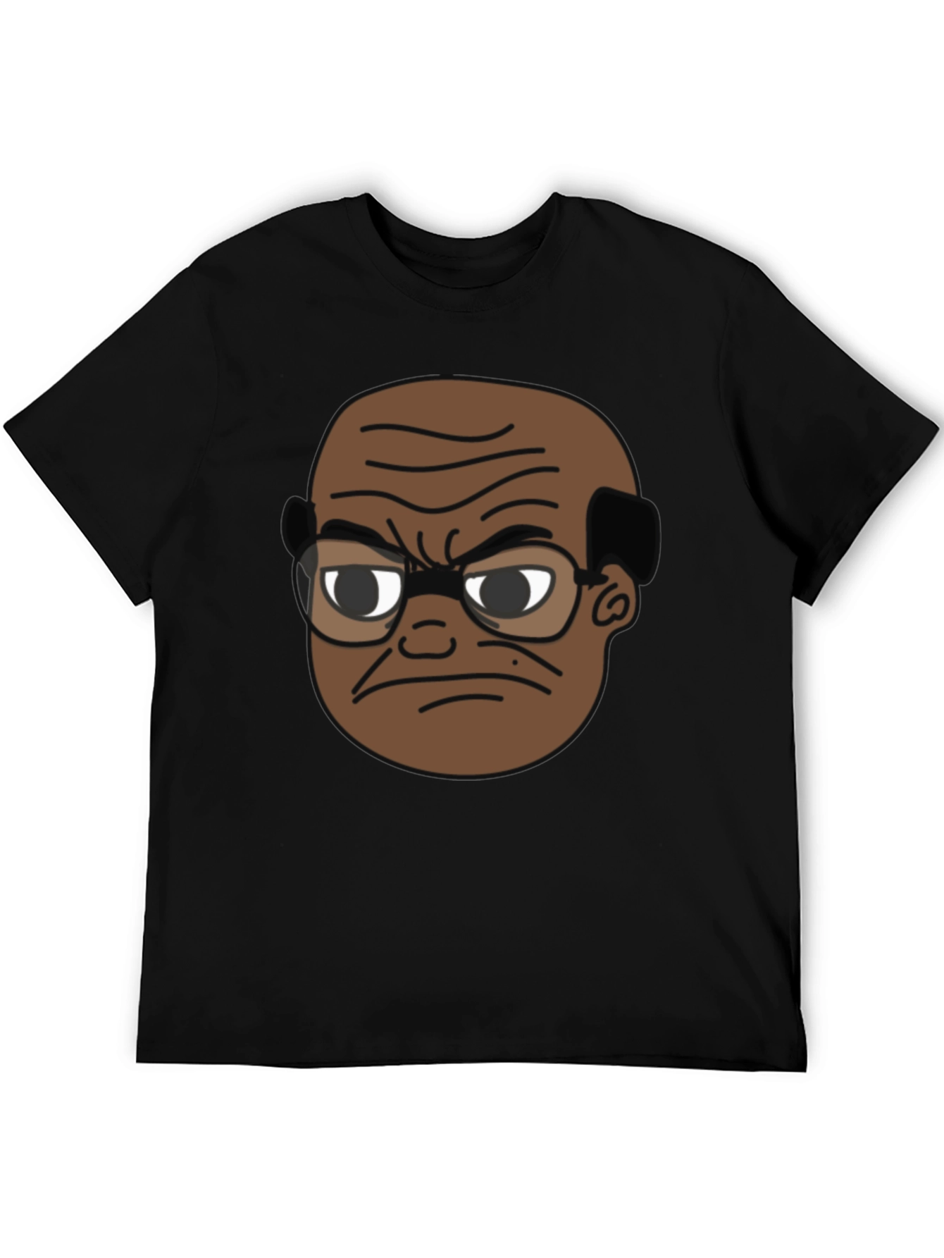Black Angry Old Man Cartoon Graphic Tee view 5