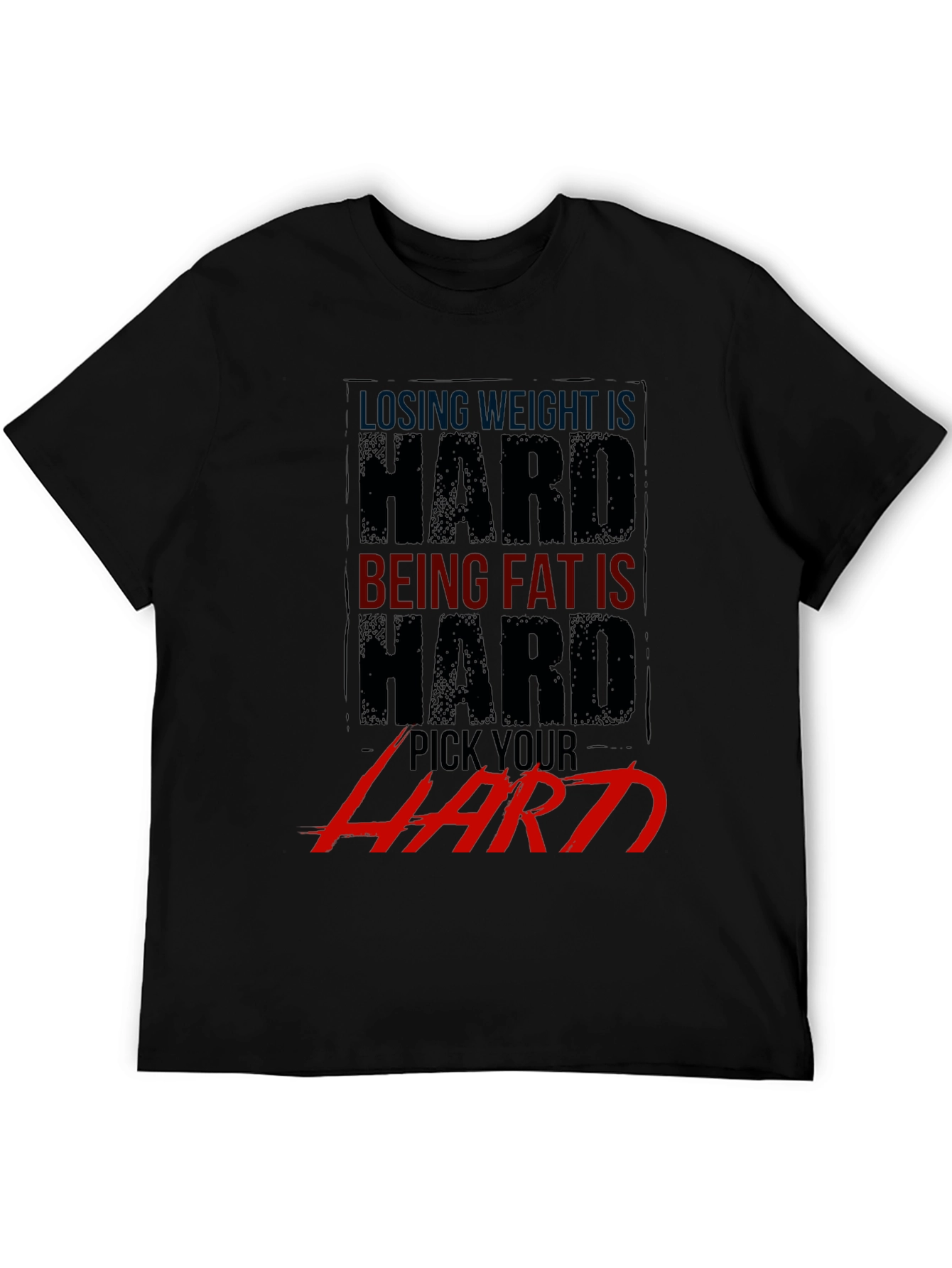 Black Losing Weight Is Hard T-Shirt - Gym Motivation Apparel view 5