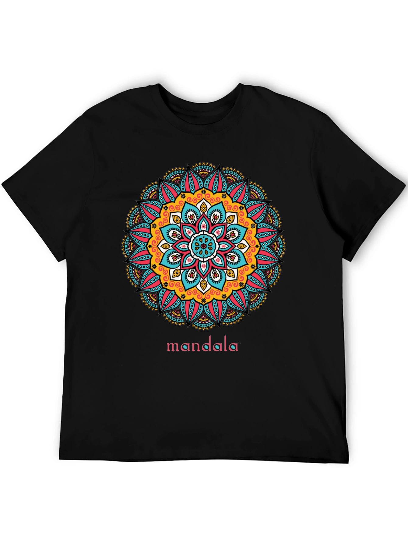 Black Mandala Graphic Print Black T-Shirt view 5