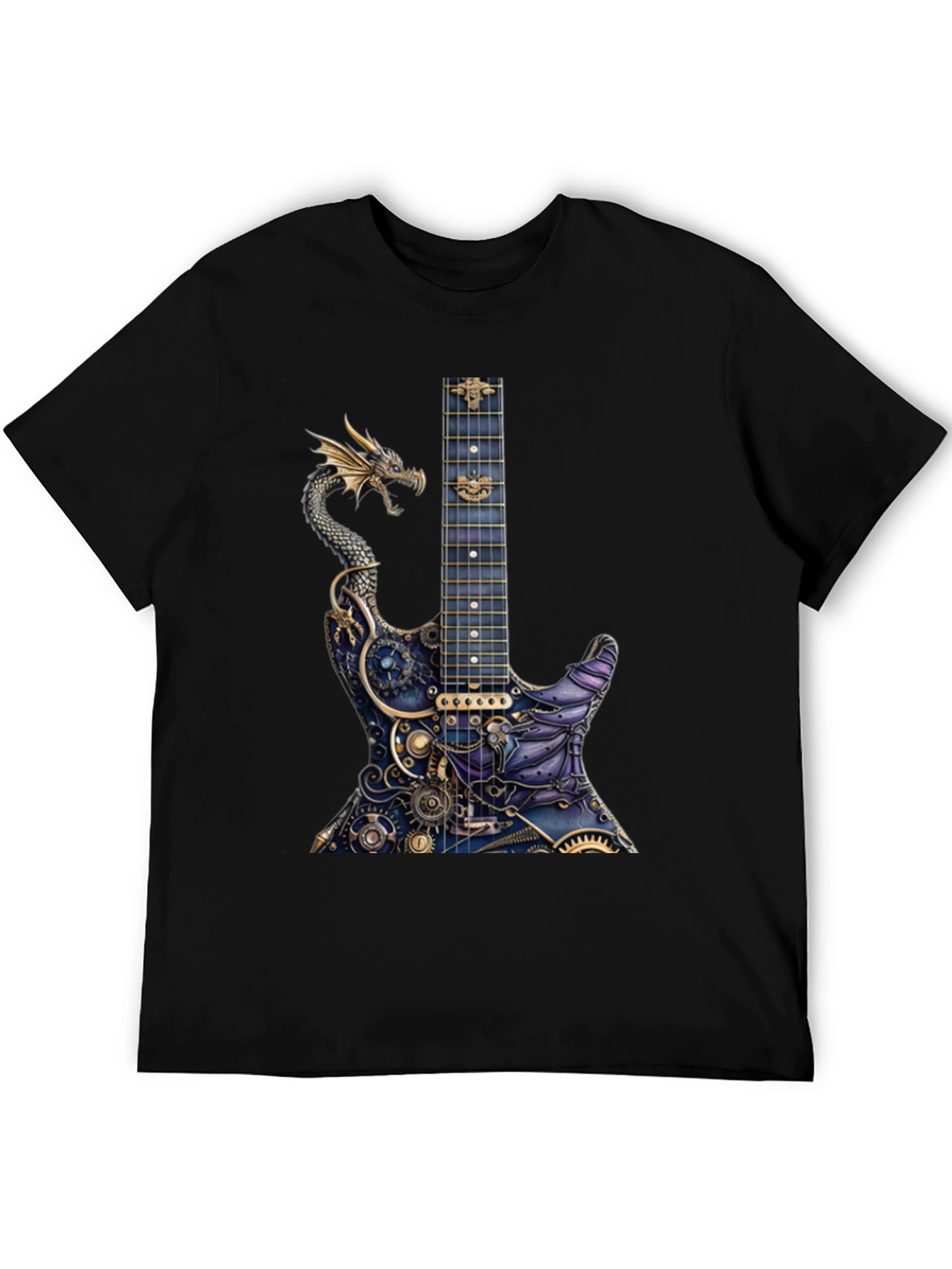 Black Dragon Gear Guitar Graphic Tee - Black view 5