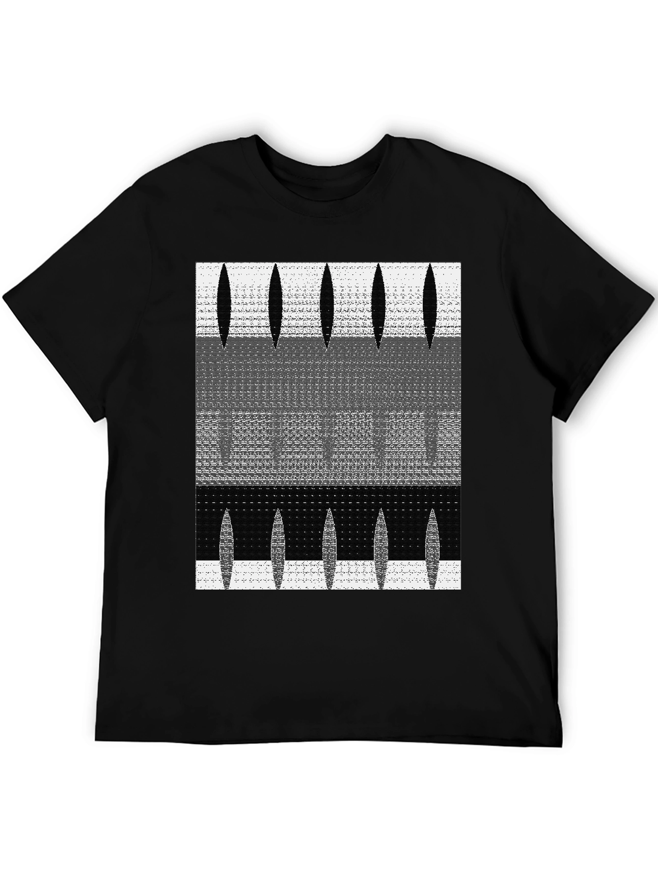 Black Abstract Graphic Print Black T-Shirt view 5