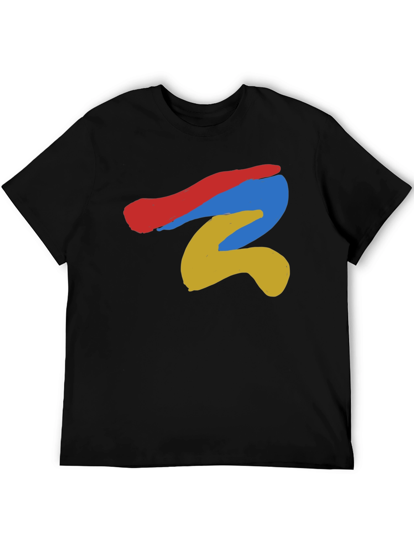 Black Abstract Color Stroke Graphic Tee - Modern Art Shirt view 5
