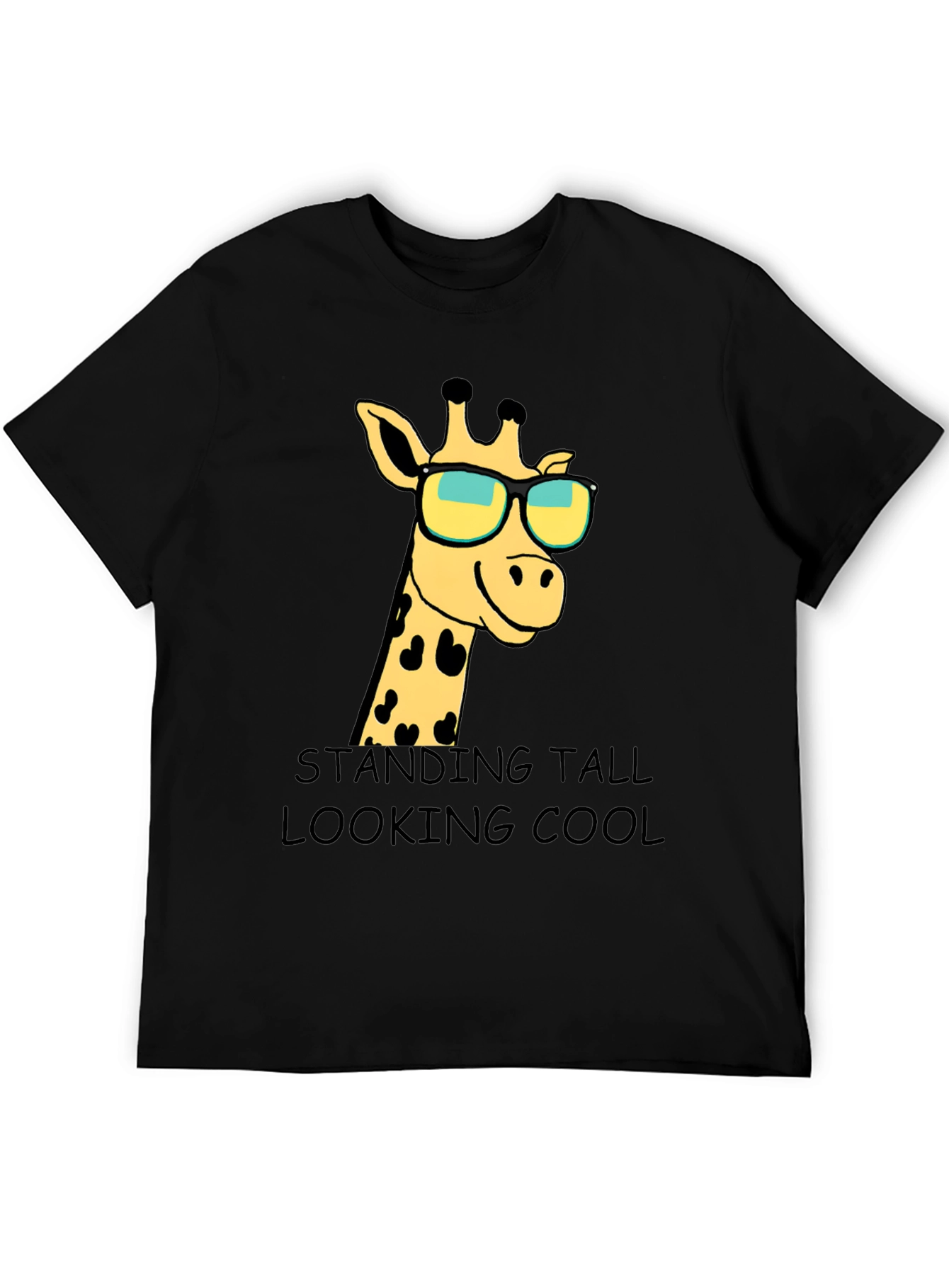 Black Giraffe Sunglasses Graphic T-Shirt: Standing Tall Looking Cool view 5