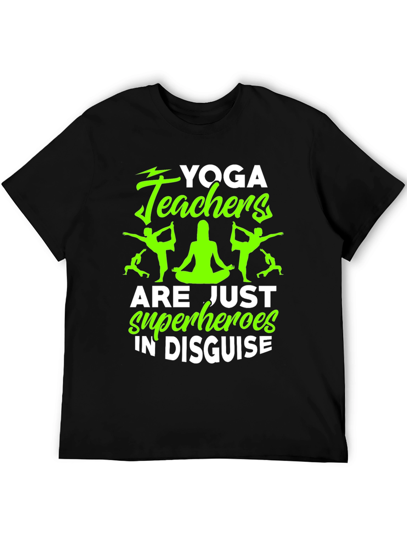 Black Yoga Teacher Superhero Graphic Tee view 5