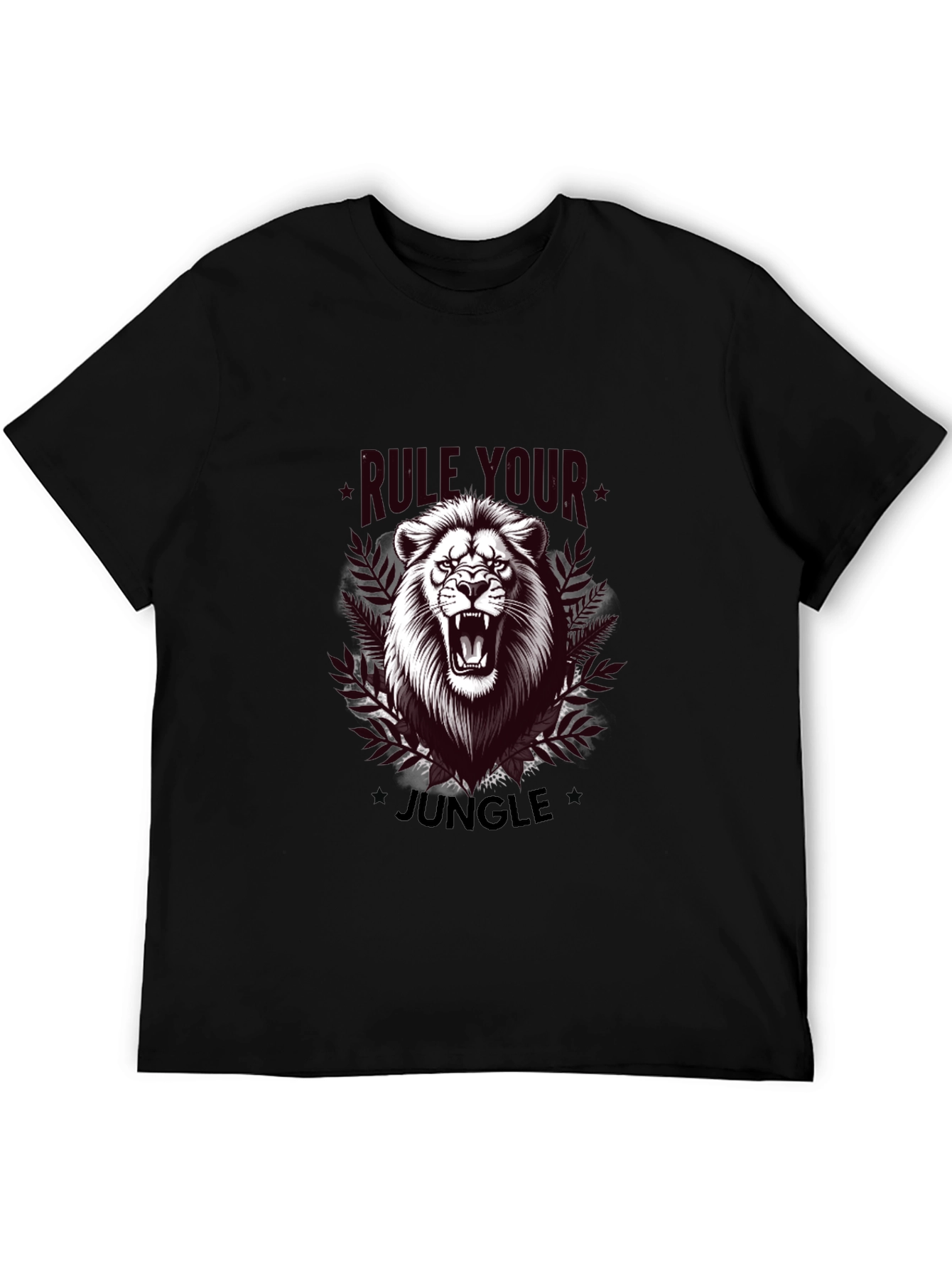 Black Rule Your Jungle Lion Graphic T-Shirt view 5