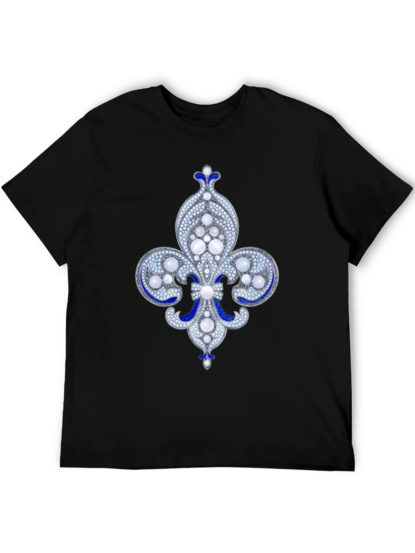 Black Elegant Fleur-de-lis Graphic Tee - Black view 5