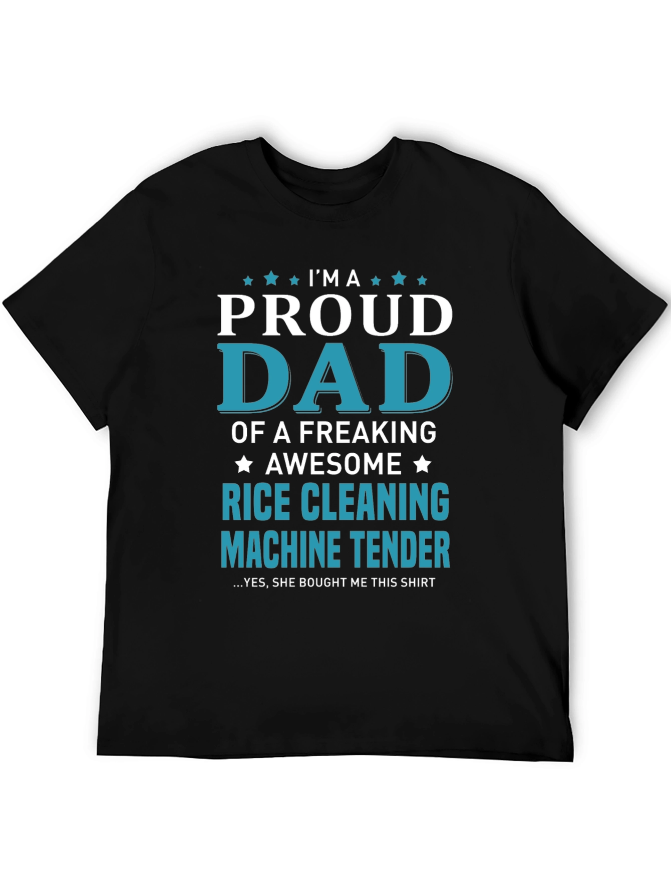 Black Proud Dad Rice Cleaning Machine Tender T-Shirt view 5