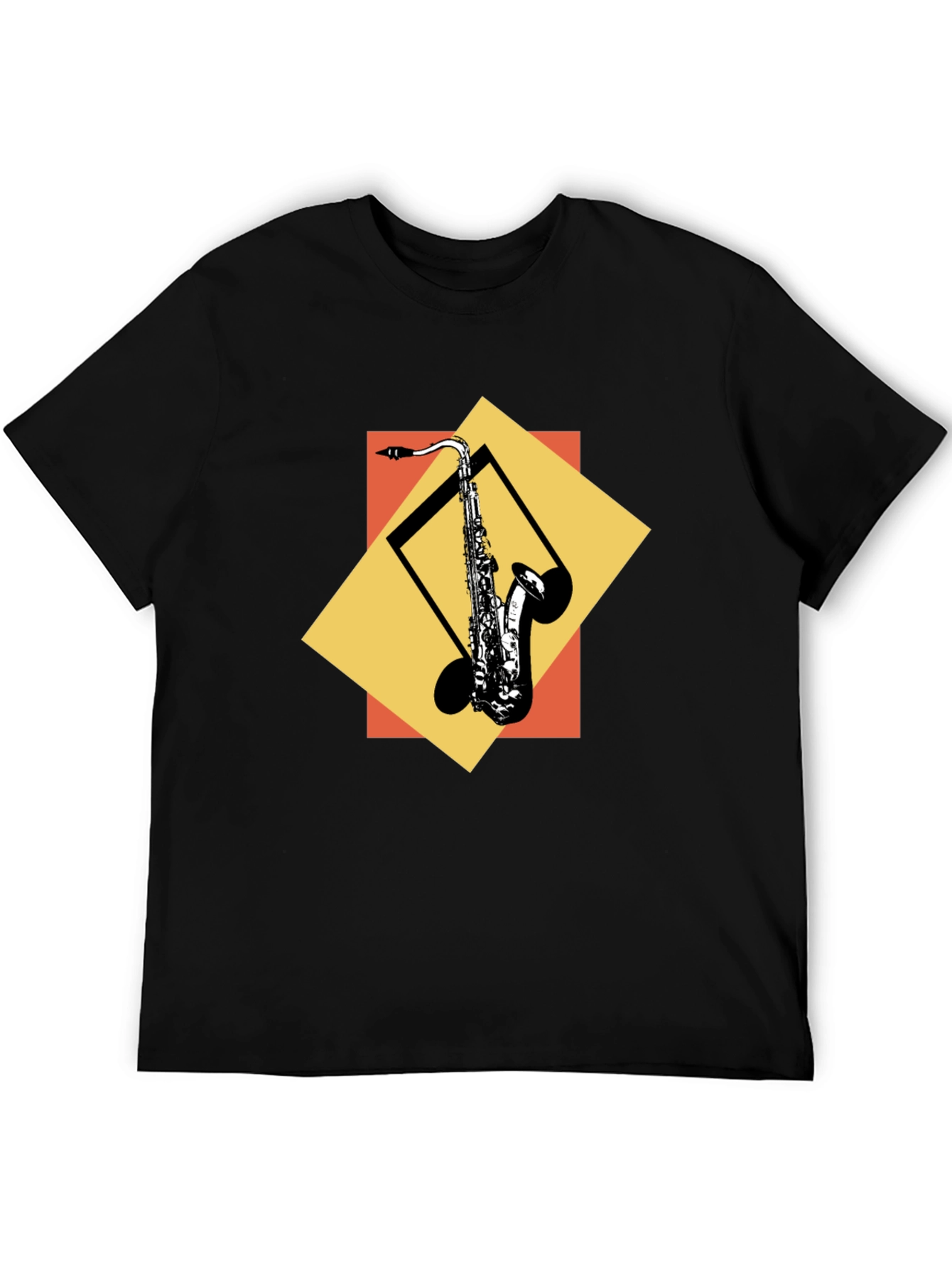 Black Saxophone Graphic Tee - Cool Music Lover Shirt view 5