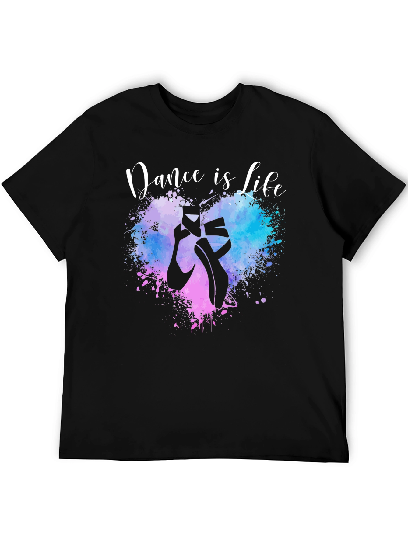 Black Dance is Life T-Shirt - Ballet Shoes Design view 5
