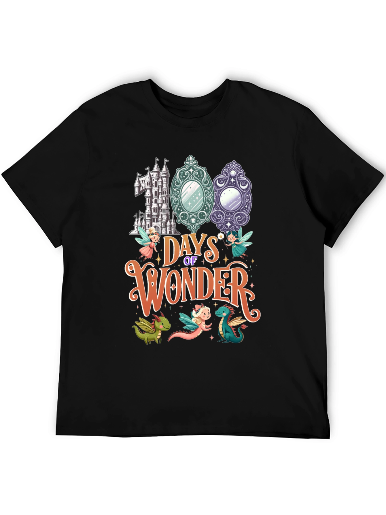 Black 100 Days of Wonder Black T-Shirt view 5