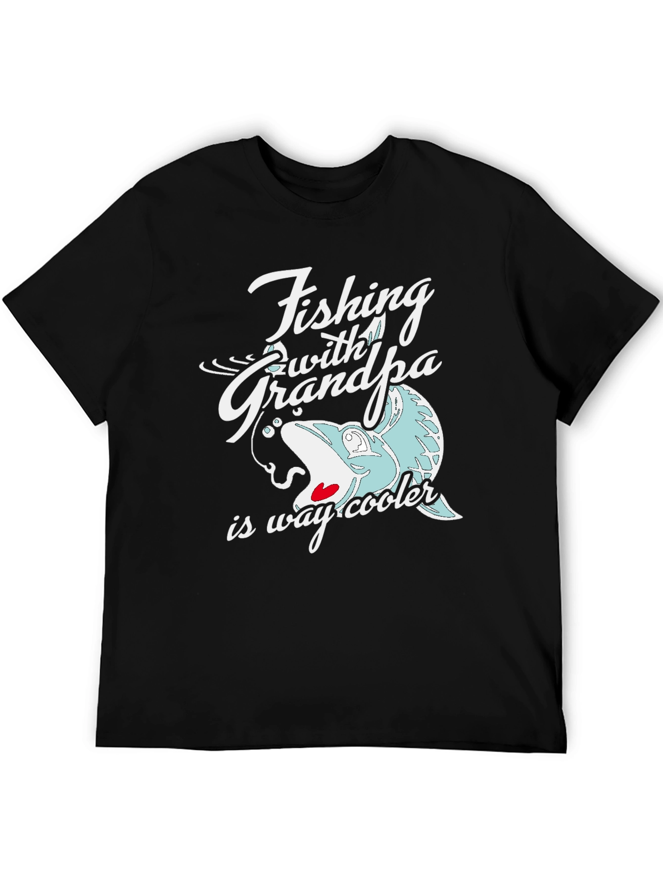 Black Fishing With Grandpa T-Shirt view 5