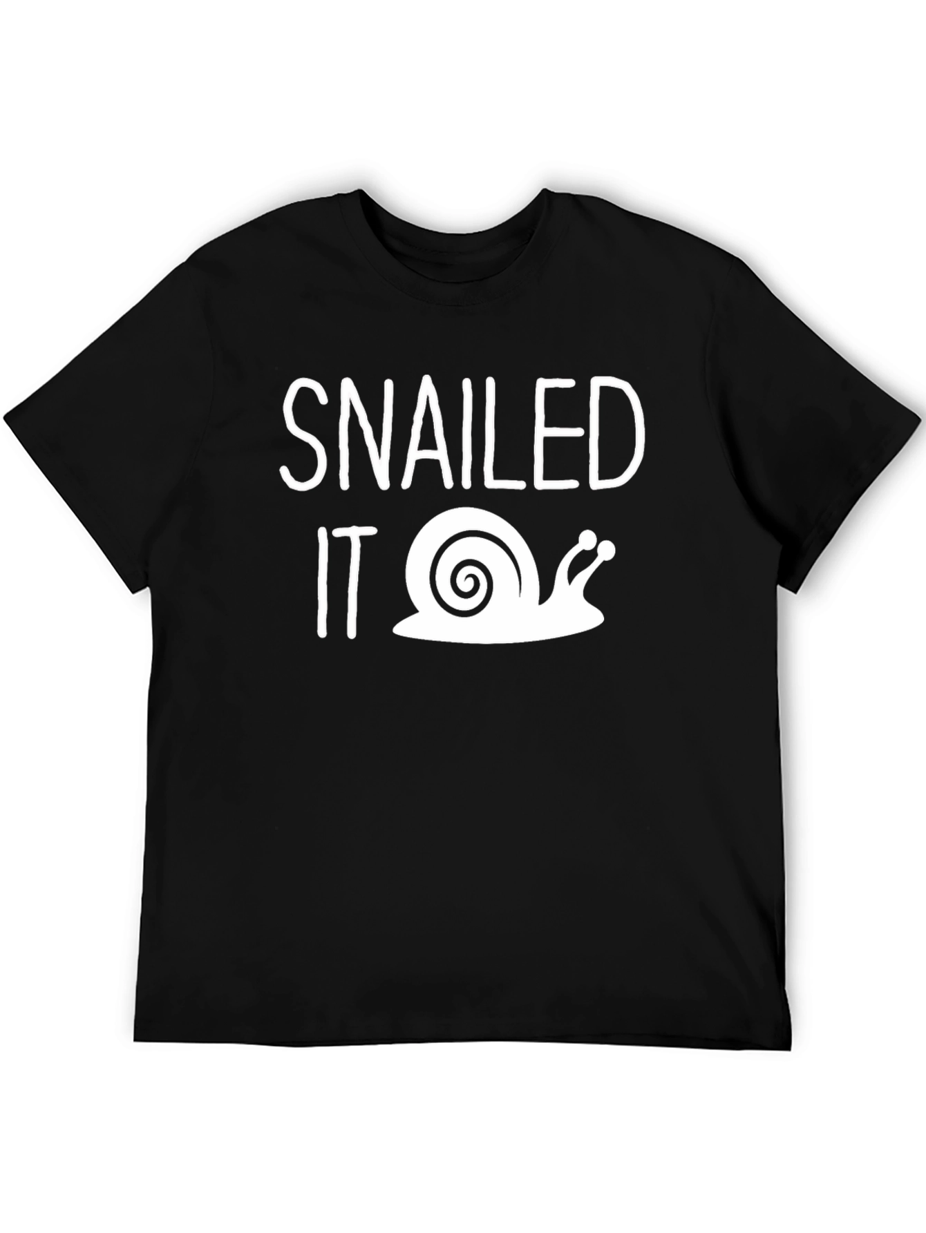 Black Snailed It! Funny Snail Graphic T-Shirt view 5
