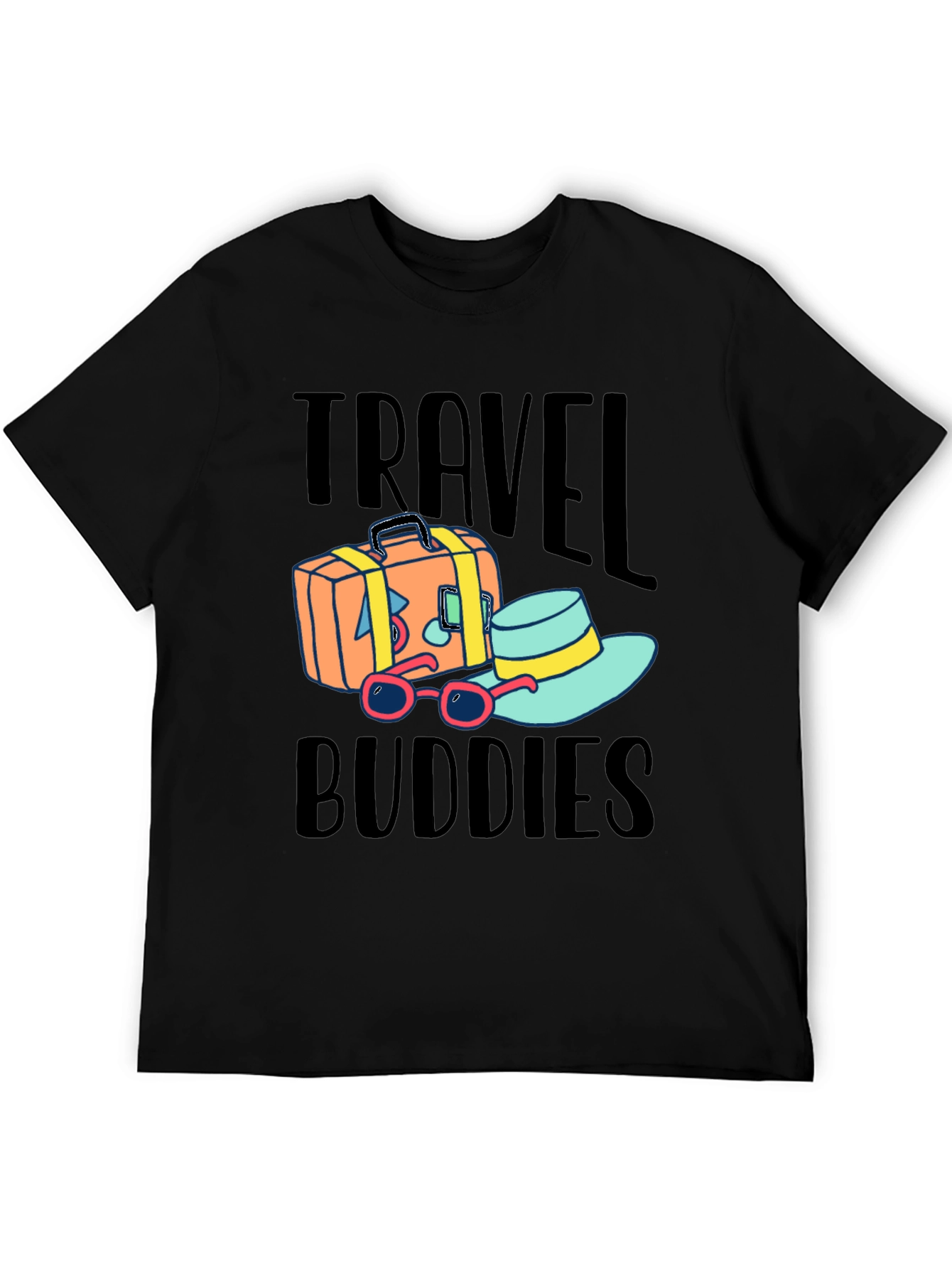 Black Travel Buddies T-Shirt view 5