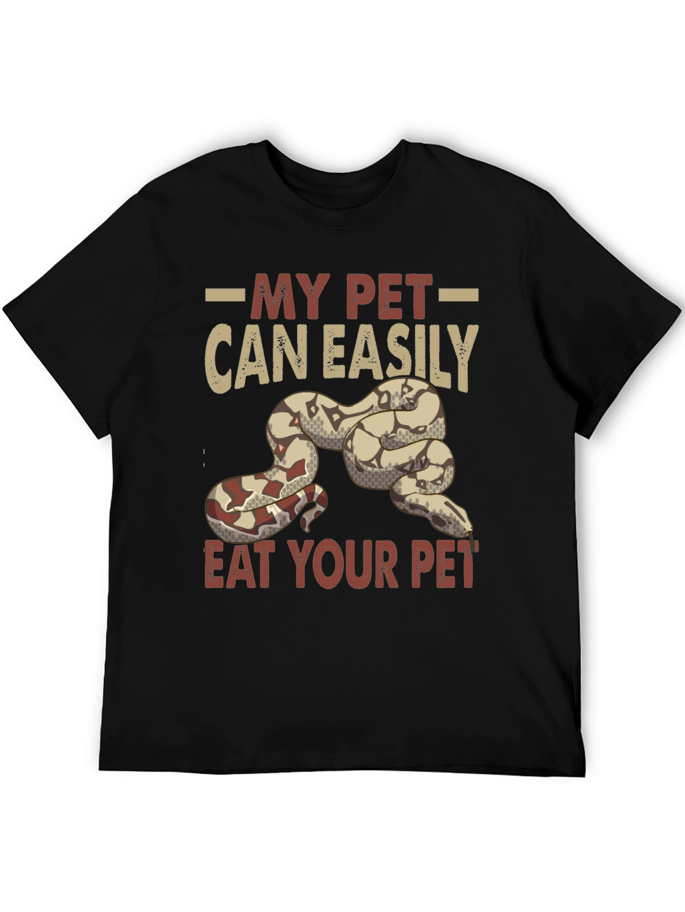 Black My Pet Can Easily Eat Your Pet T-Shirt view 5